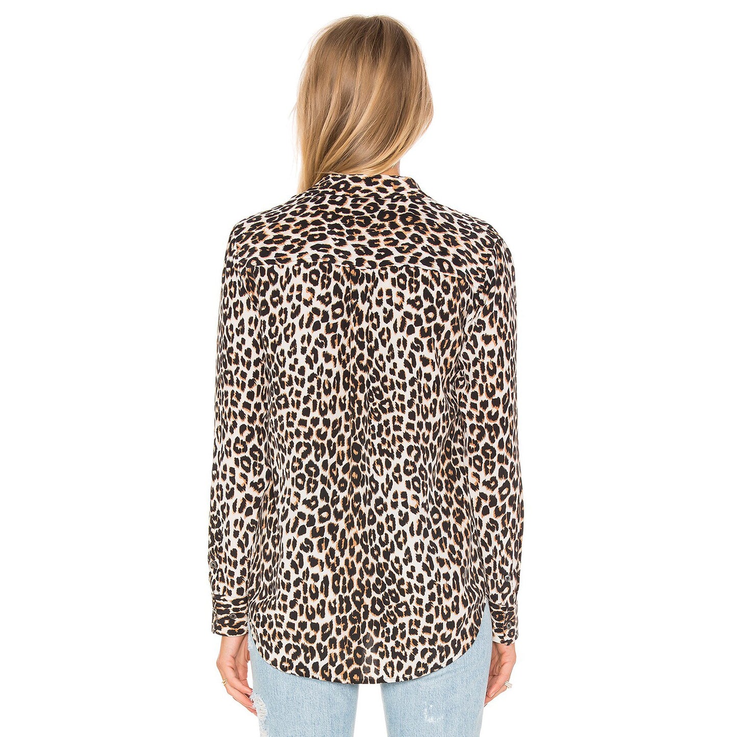 Equipment x Kate Moss Leopard Print Blouse, size Small