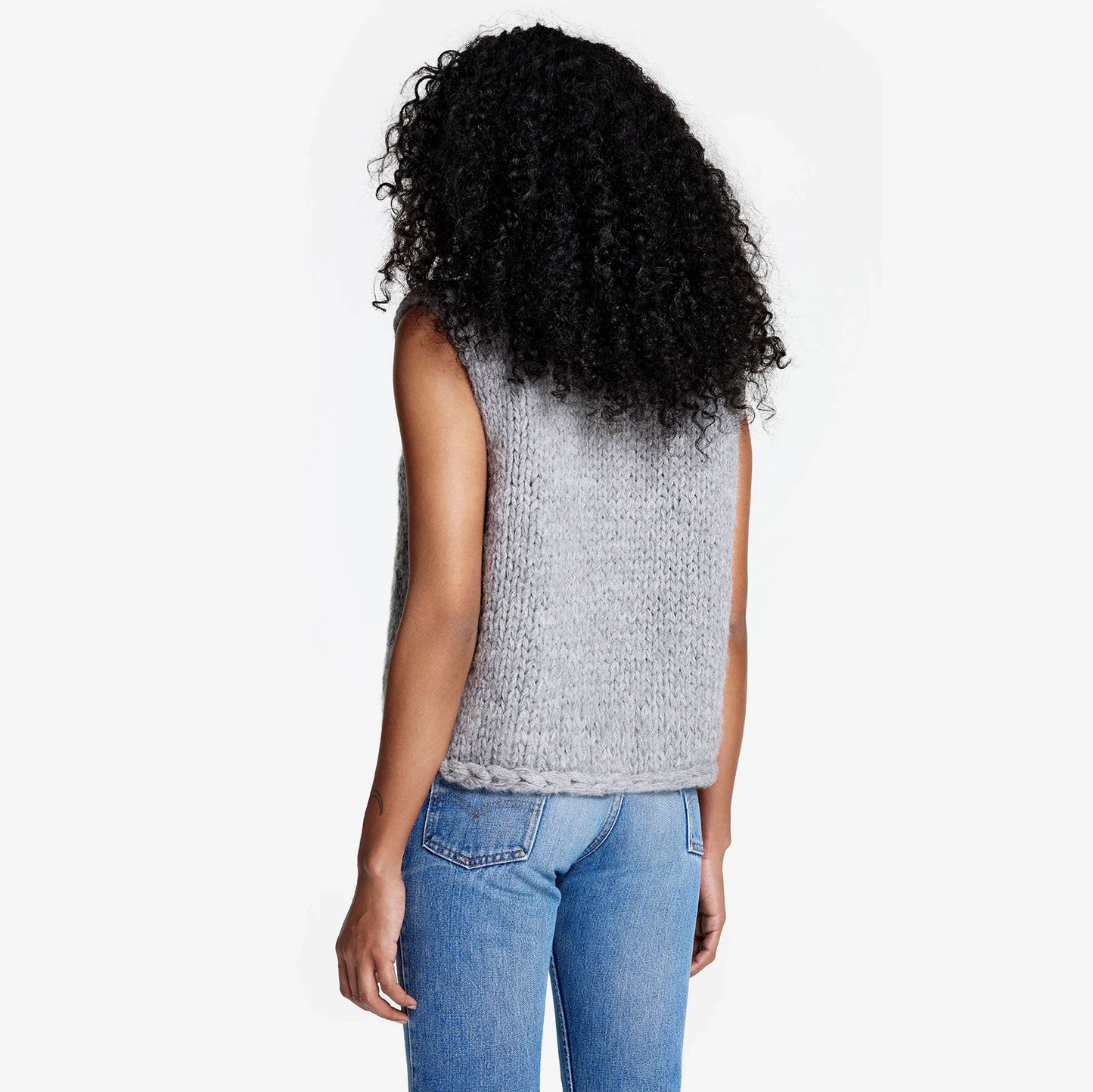 Smythe x Augden Handknit Sleeveless Turtleneck in Grey, size Medium