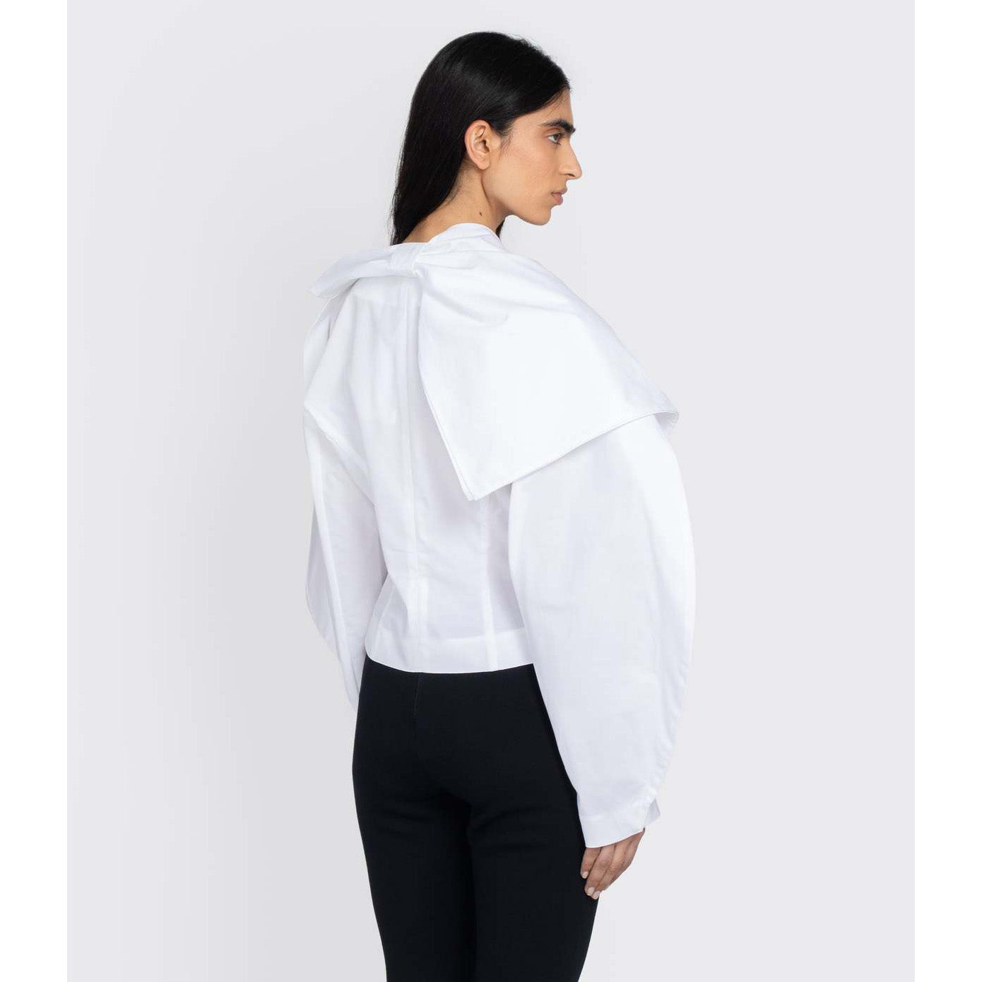 Fidan Novruzova "Eline" Poplin Shirt in White, size Medium