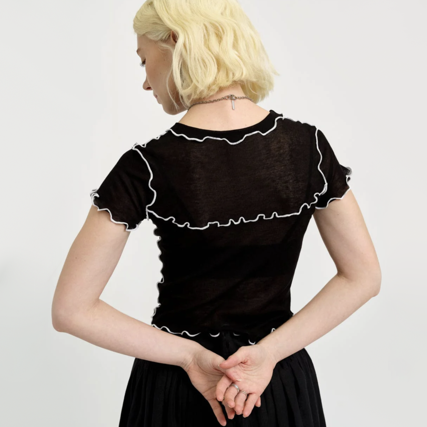 Eliza Faulkner "Gigi" Baby Tee in Black, size Small (fits like XS)