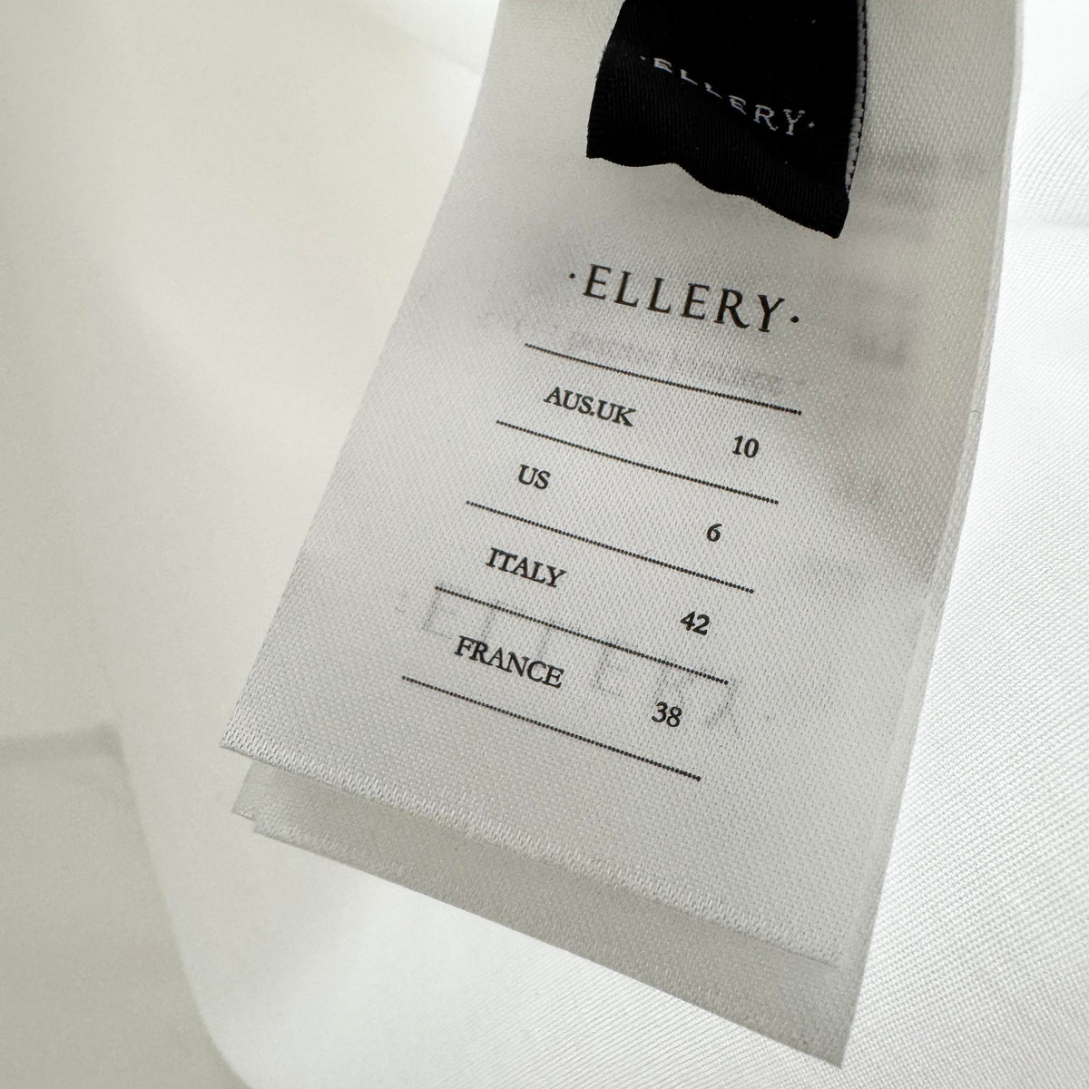 Ellery Poplin Shirt with Gathered Detailing in White, size 6