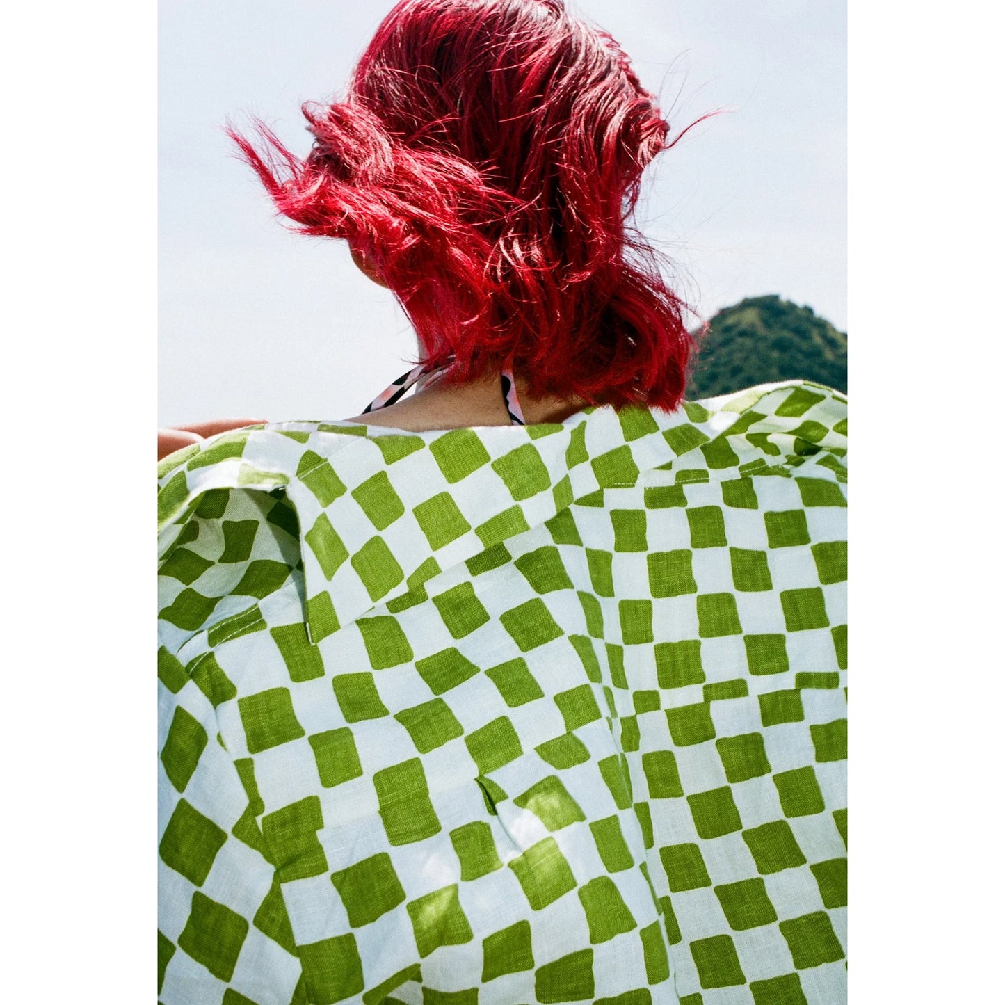 Emma Mulholland on Holiday Checked Linen Shirt in Green, size Small