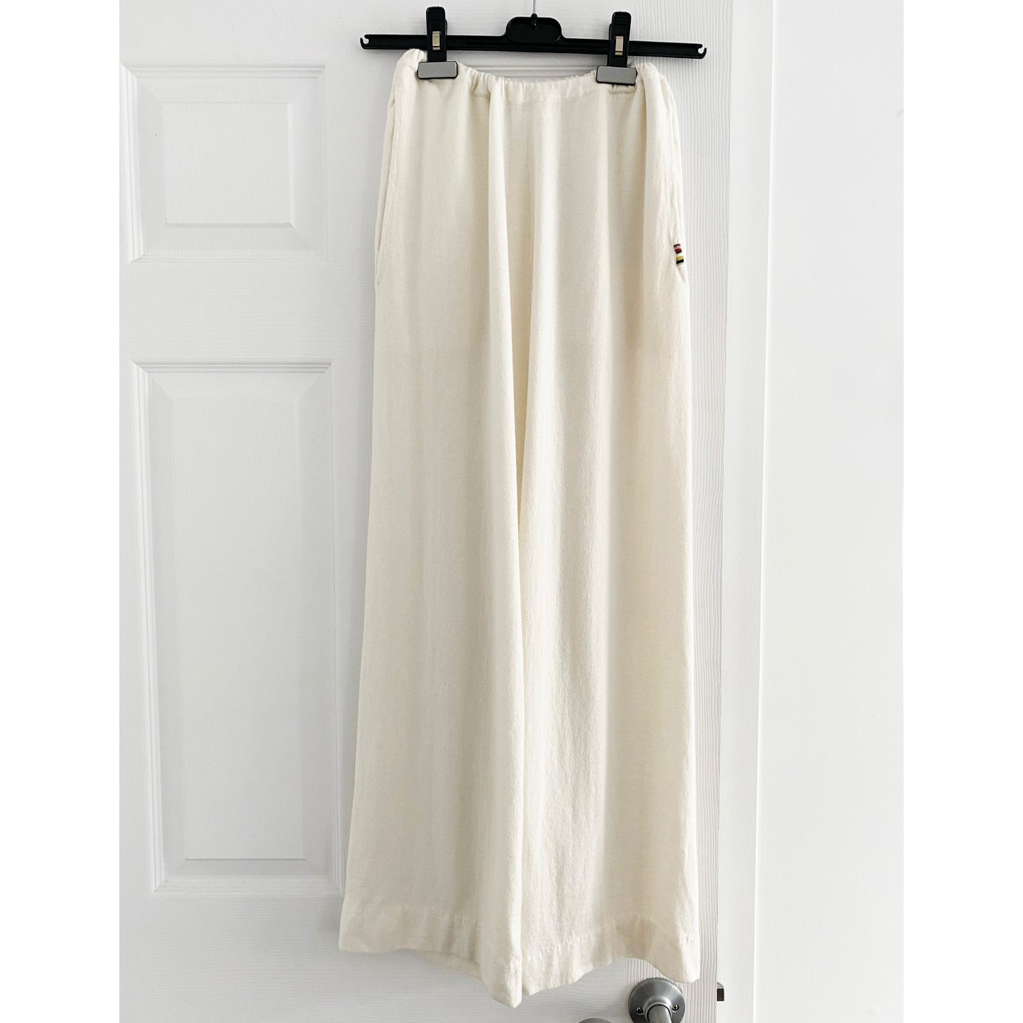 Extreme Cashmere Ivory Cotton/Cashmere Lounge Pant, One Size Only ** hemmed **