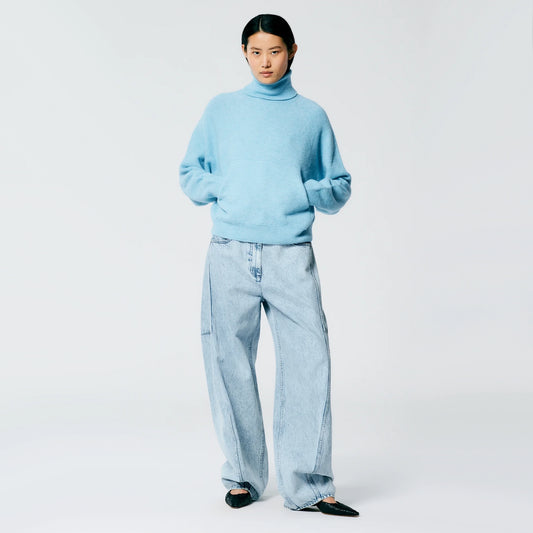 Tibi "Sid" Jeans in "Acid Iceberg Blue" - PETITE VERSION, size 30