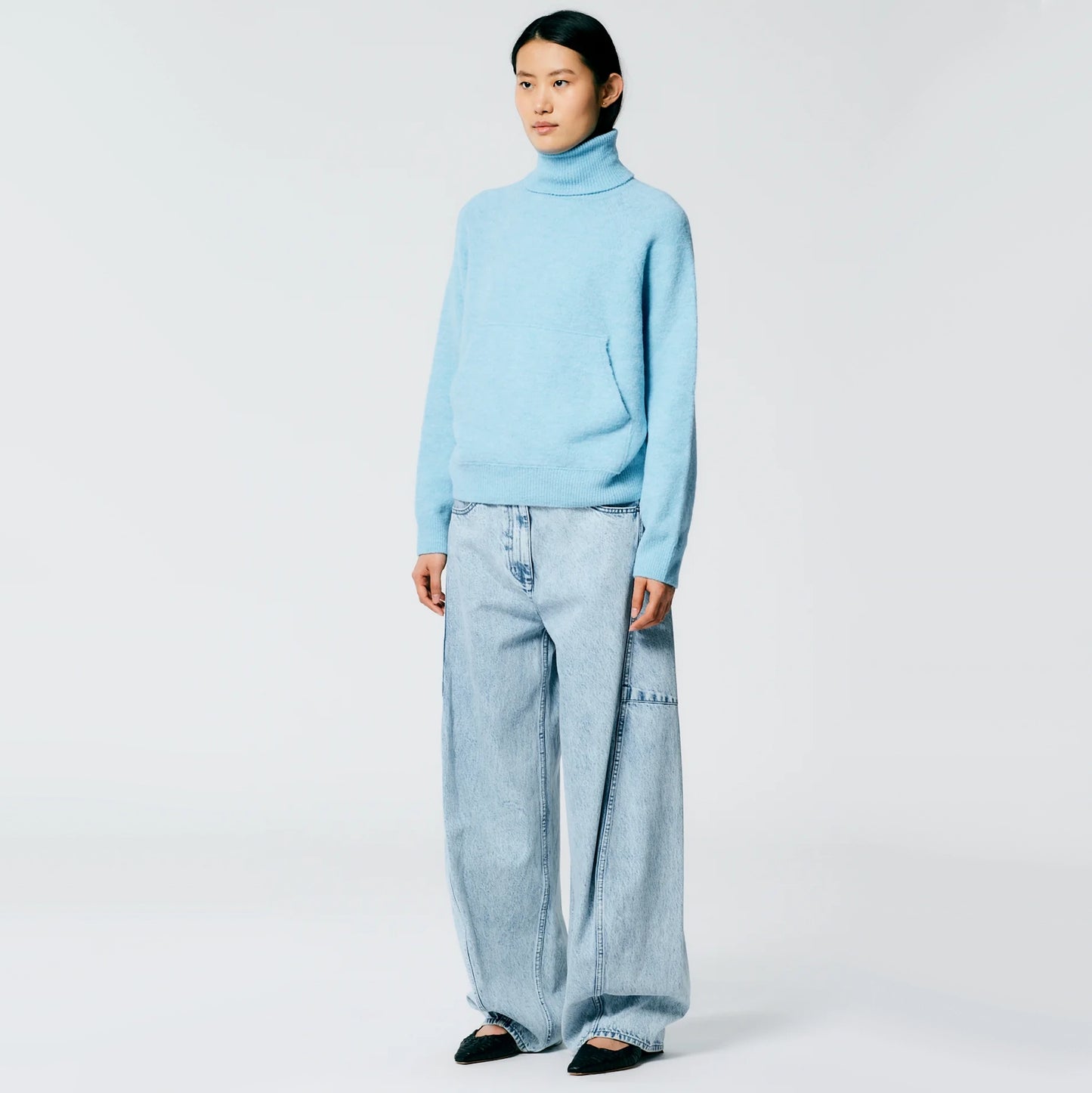 Tibi "Sid" Jeans in "Acid Iceberg Blue" - PETITE VERSION, size 30