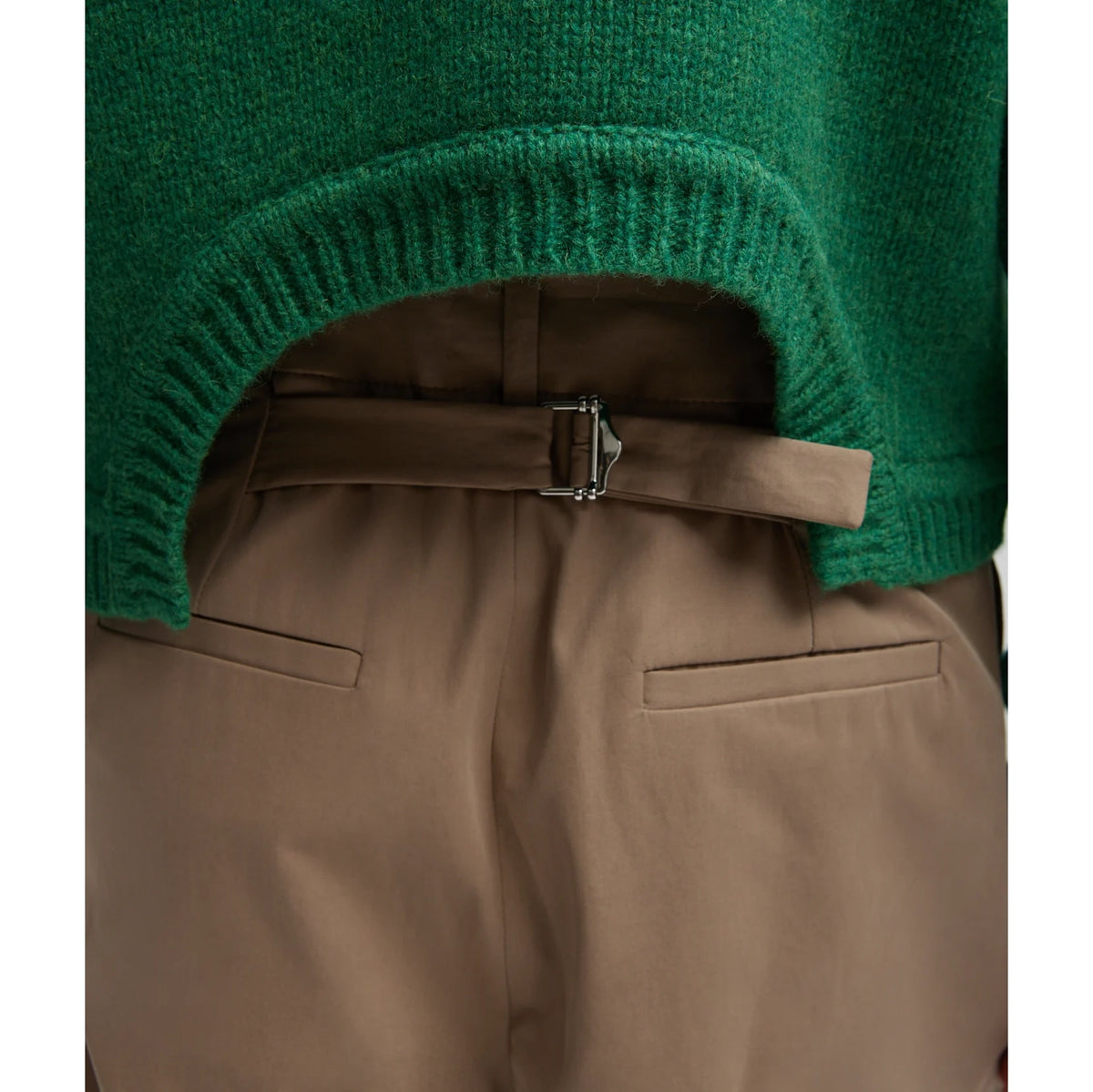 Tibi Bio Twill Triple Pleat Cropped Pant in "Vintage Khaki", size 12