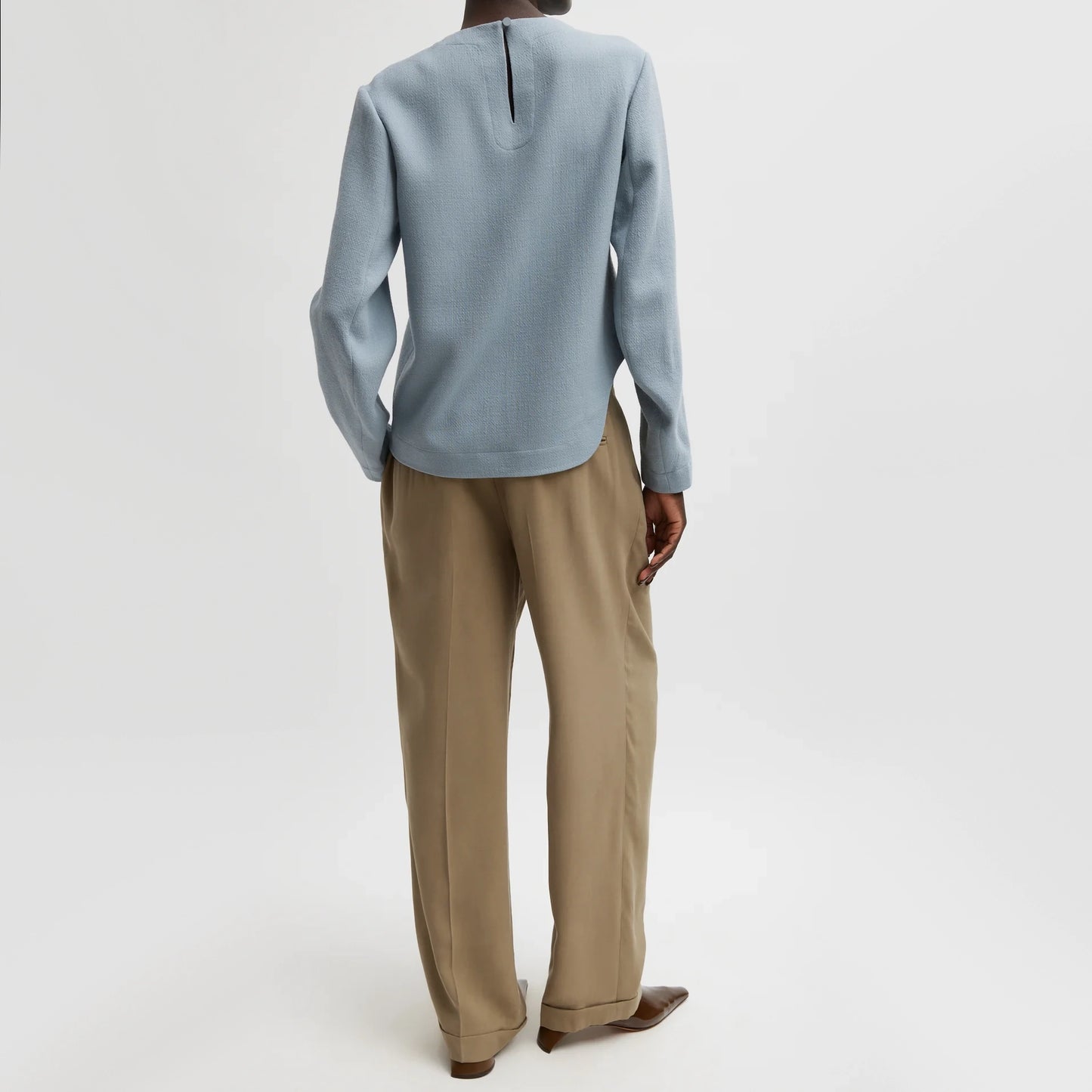 Tibi Fluid Suiting "Derrick" Pant in "Walnut", size 6