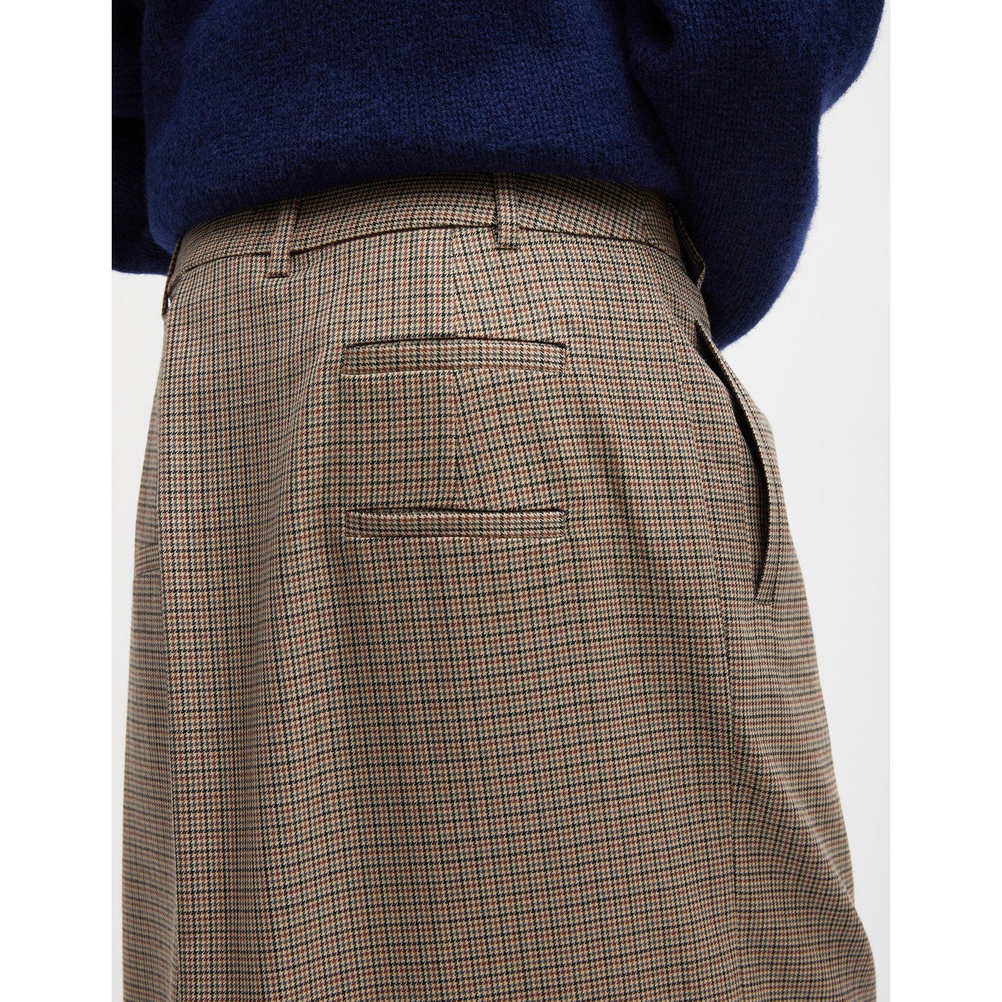 Tibi Thomas Menswear Check Wrap Culotte in Tan/Brown, size 8