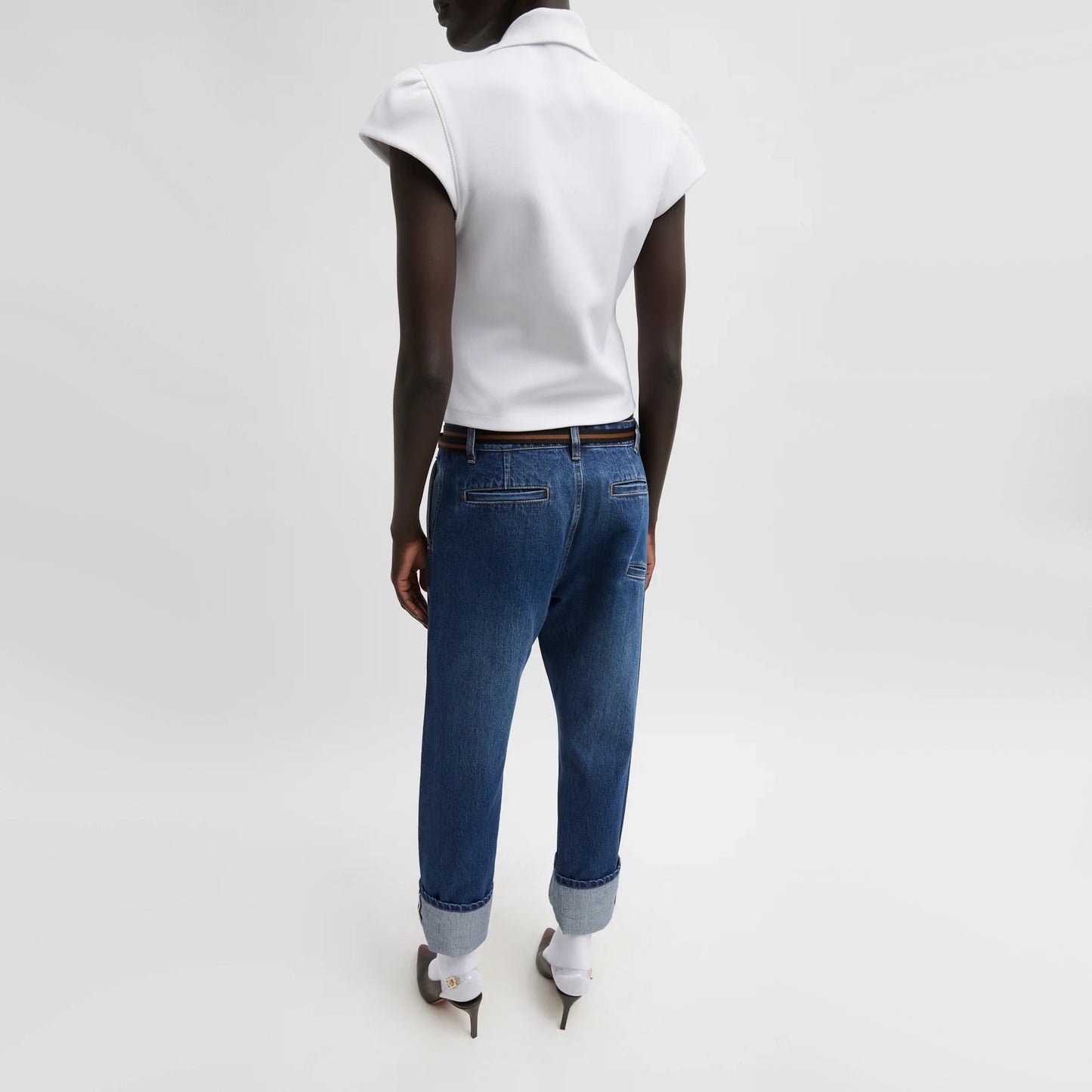 Tibi "Alec" Slouch Jeans in Dark Denim, size 27 (fits 27-28)