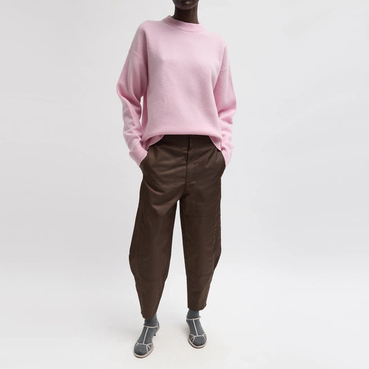 Tibi Eco Nylon "Colt" Trouser in Brown (Shorter Version), size 12