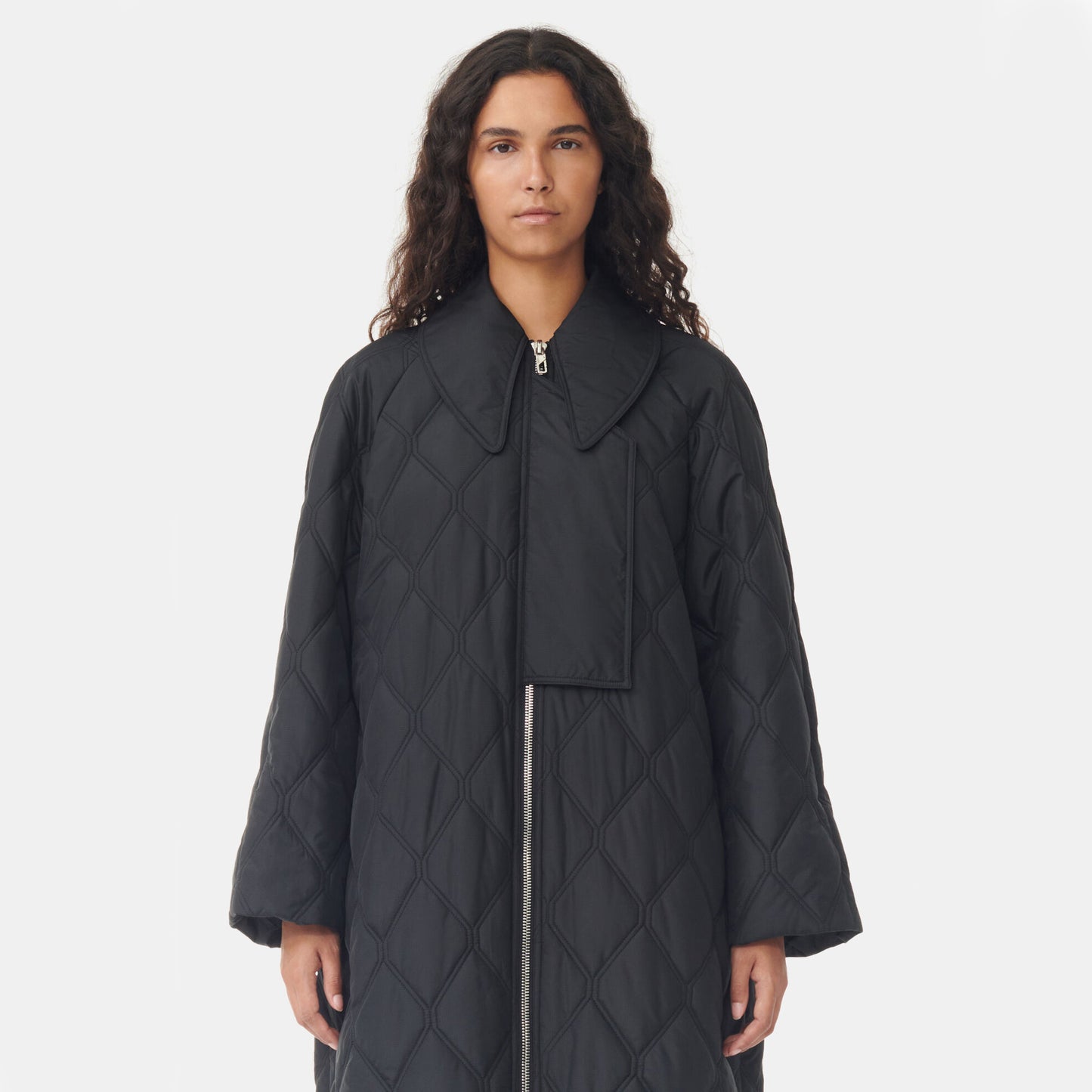 Ganni Quilted jacket in Black, size 36