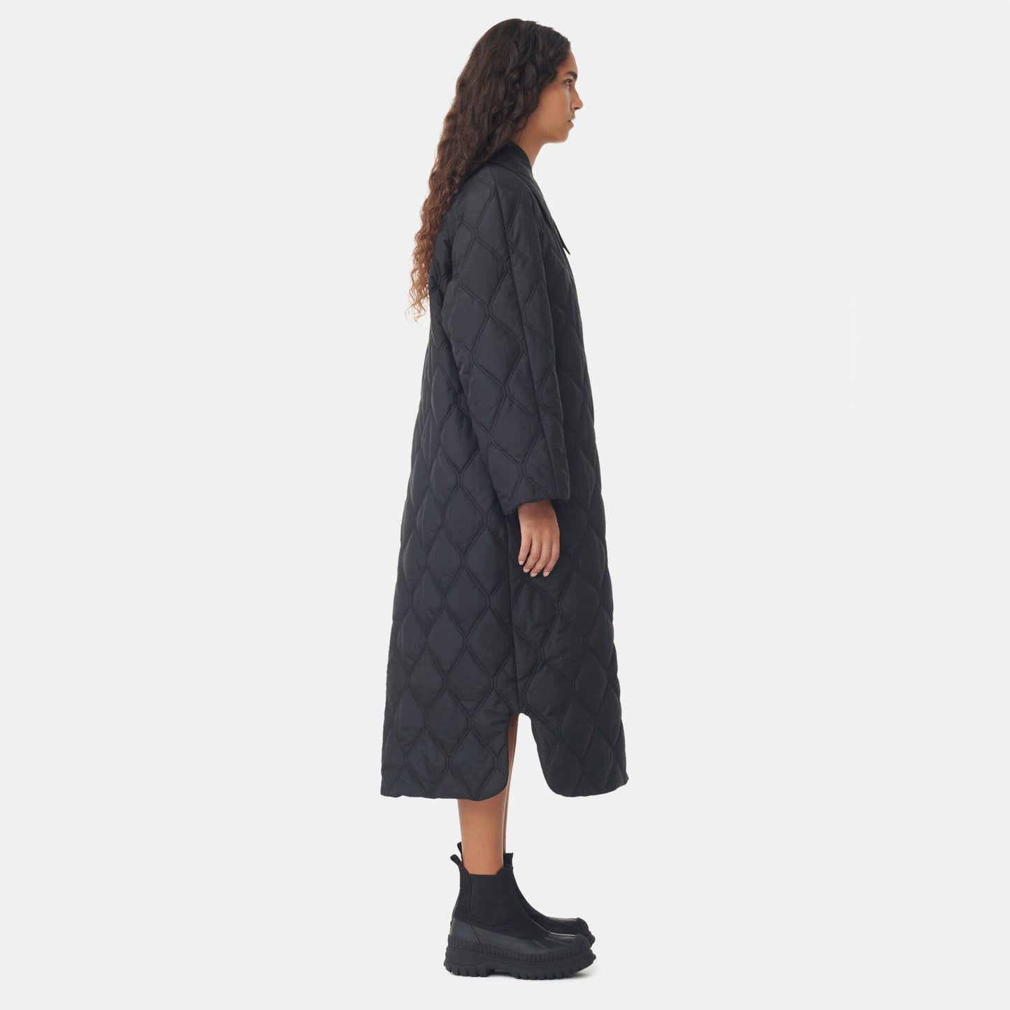 Ganni Quilted jacket in Black, size 36