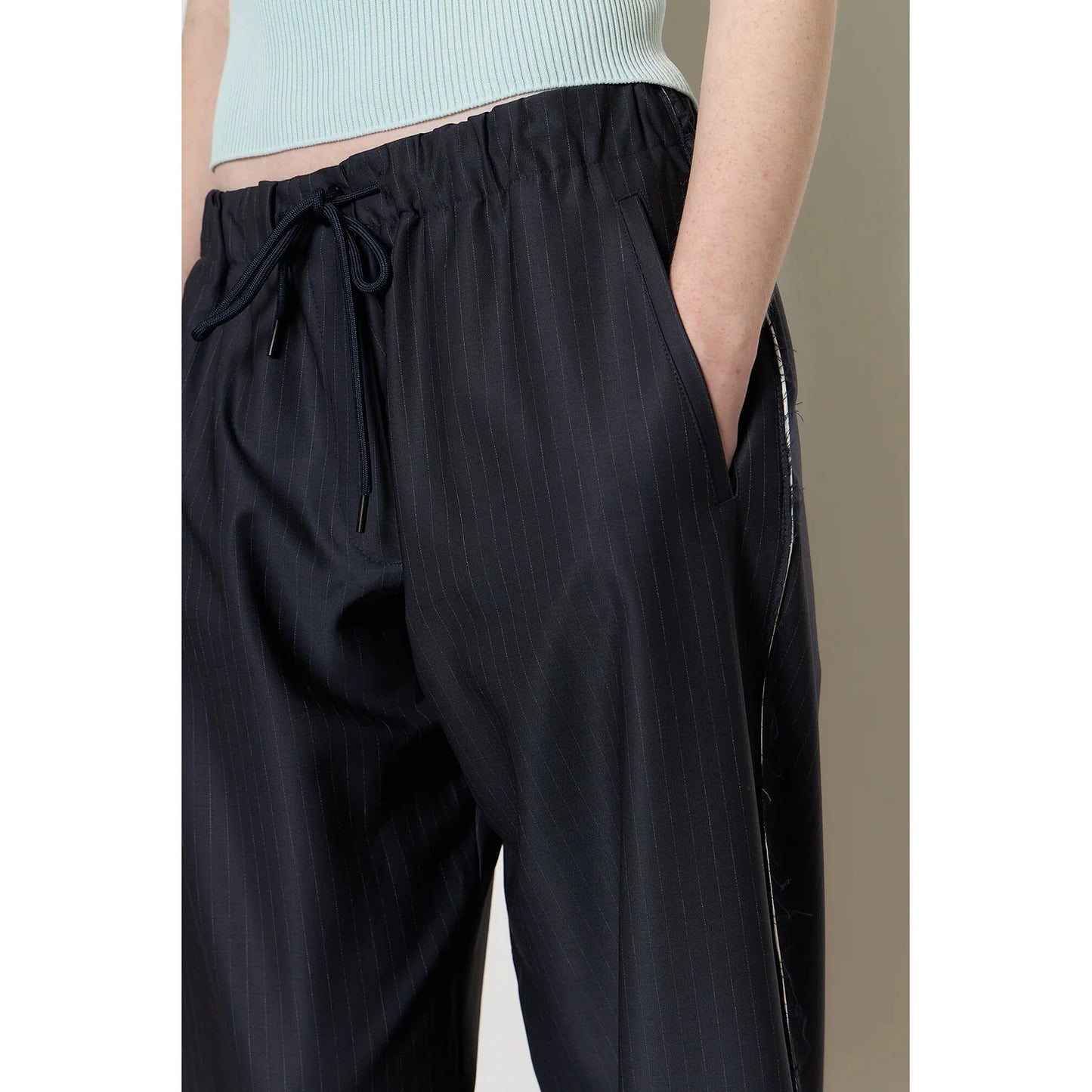 Facon Jacmin "Pieter" pants in Navy/White Stripe, size 40