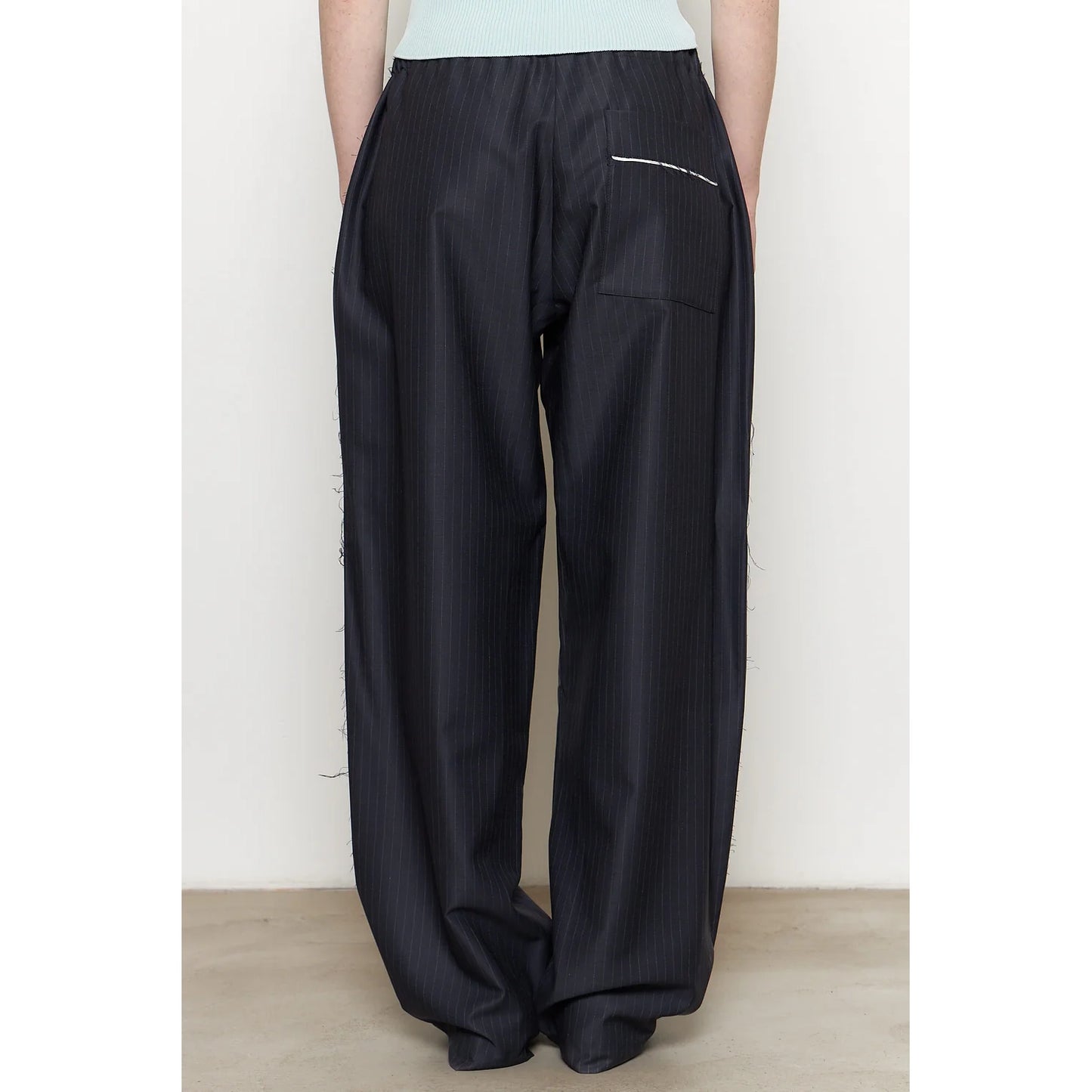 Facon Jacmin "Pieter" pants in Navy/White Stripe, size 40