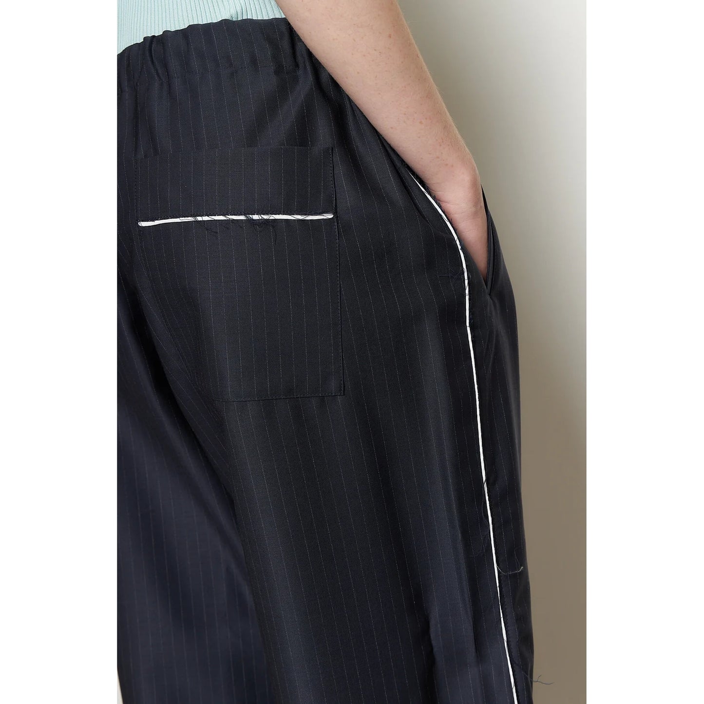 Facon Jacmin "Pieter" pants in Navy/White Stripe, size 40