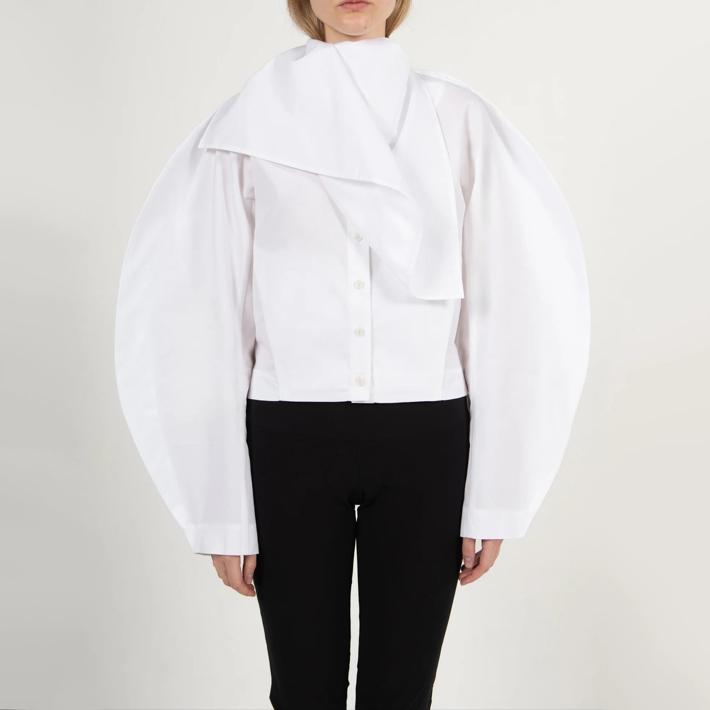 Fidan Novruzova "Eline" Poplin Shirt in White, size Medium