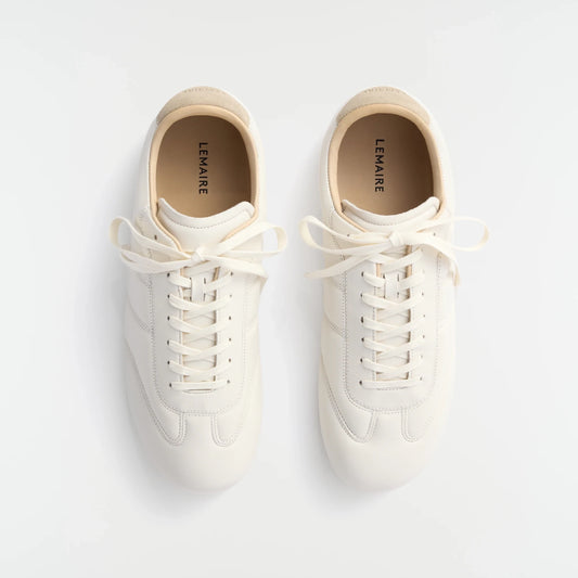 Lemaire "Soft" Nappa Leather Runner in "Milk", size 38
