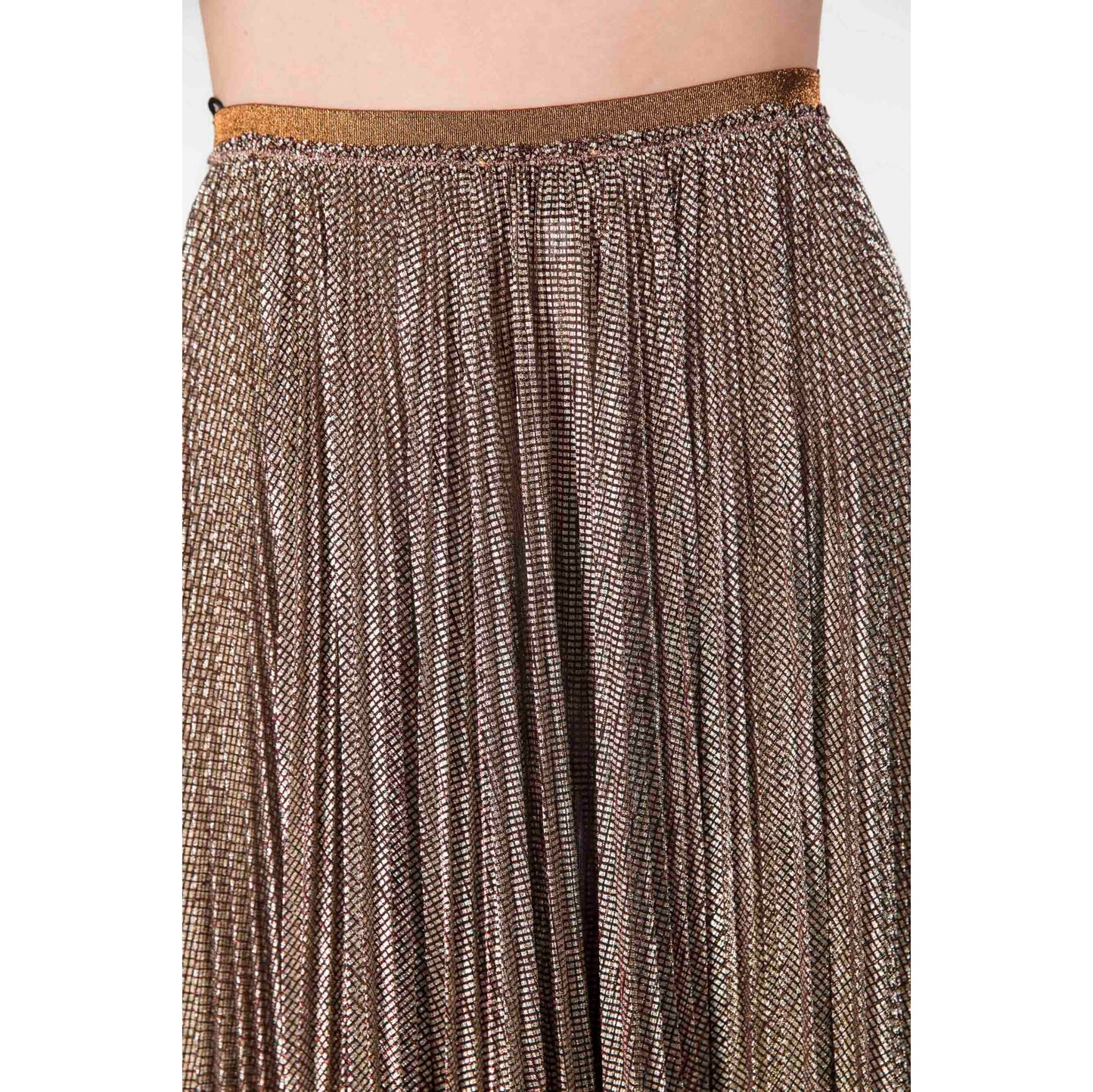 Forte.Forte Gold Pleated Maxi Skirt, size "1" (size Small)