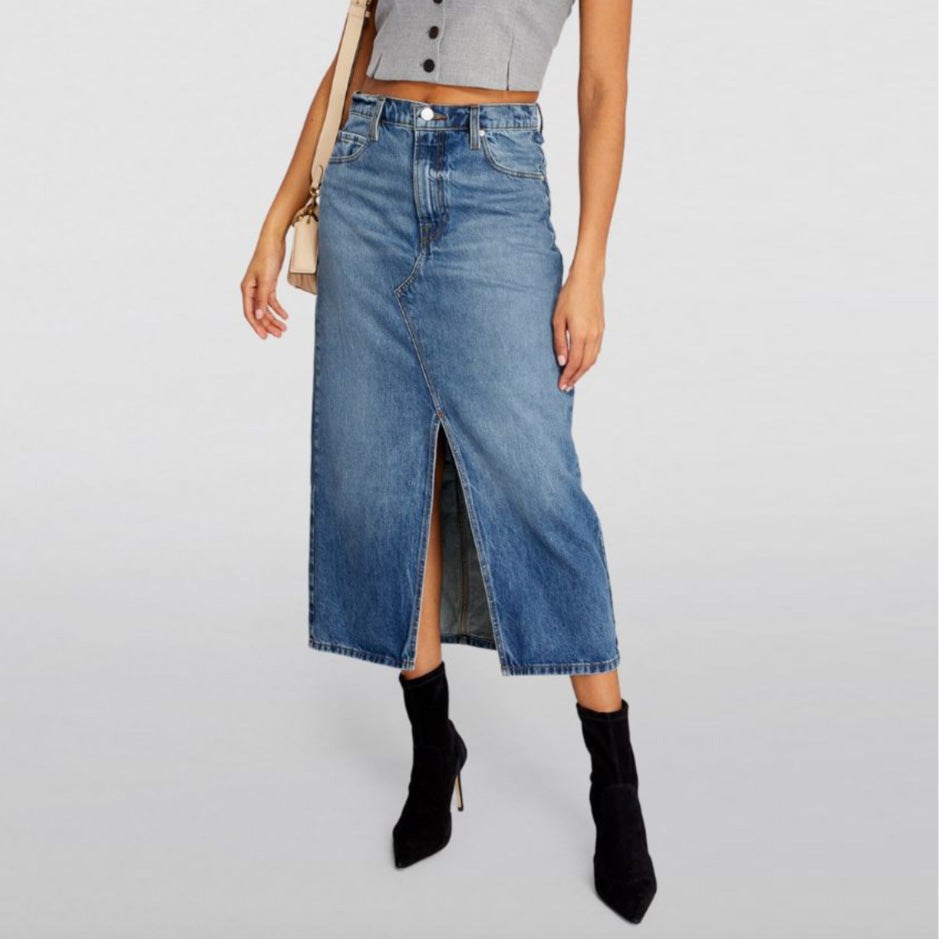 Frame "Midaxi" Denim Skirt in Del Amo, size 25