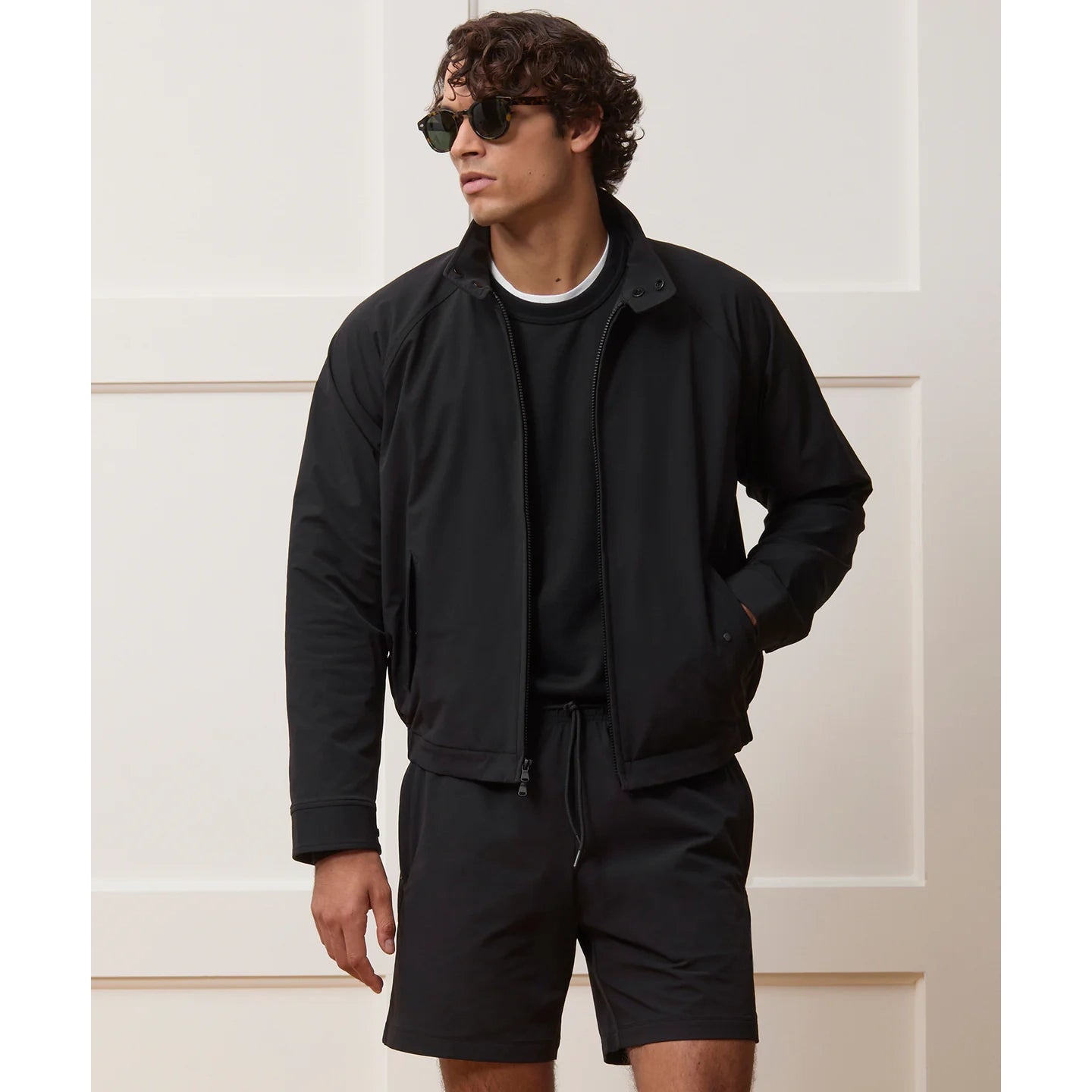 Todd Snyder "Harrington" Lightweight Nylon Jacket in Black, size Large