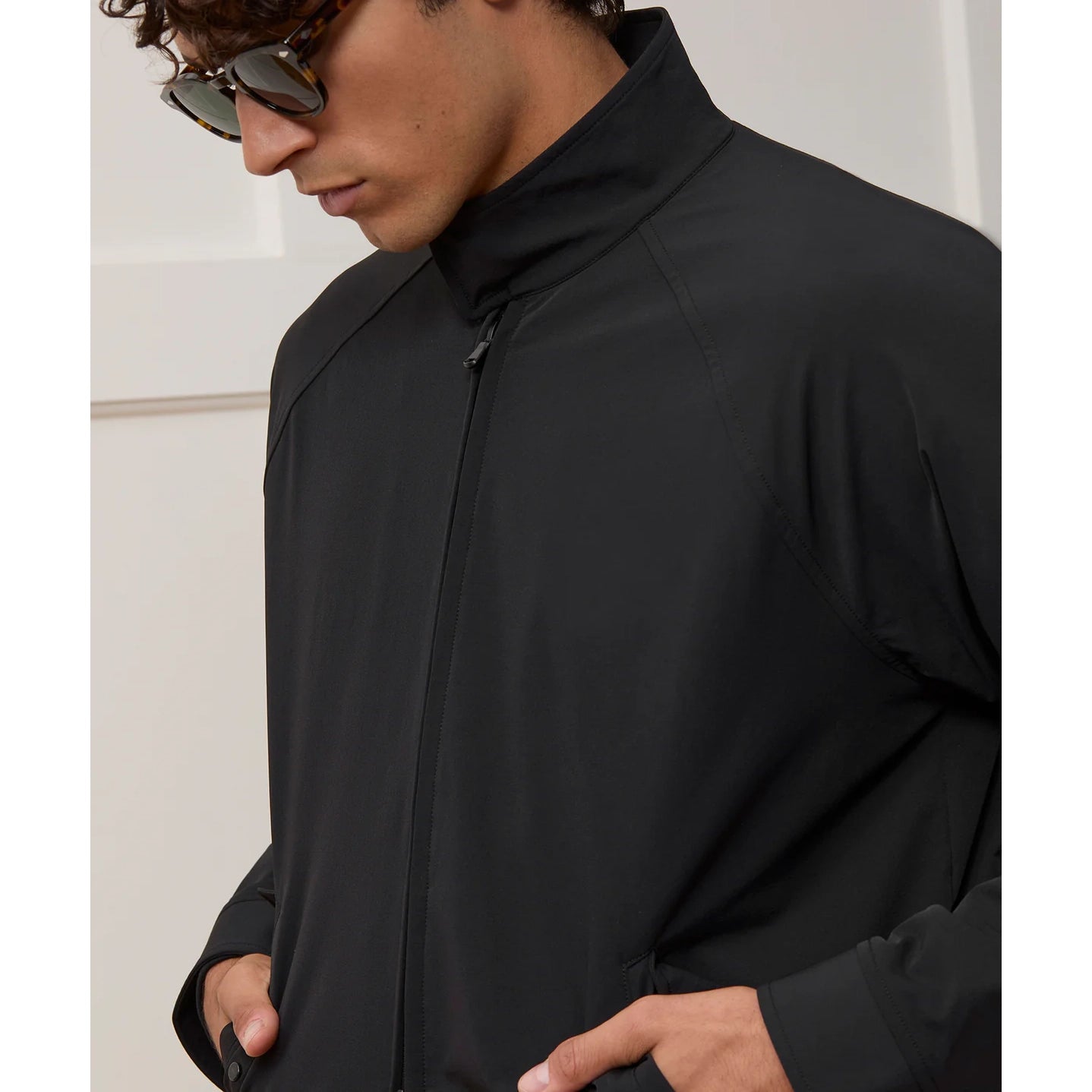 Todd Snyder "Harrington" Lightweight Nylon Jacket in Black, size Large