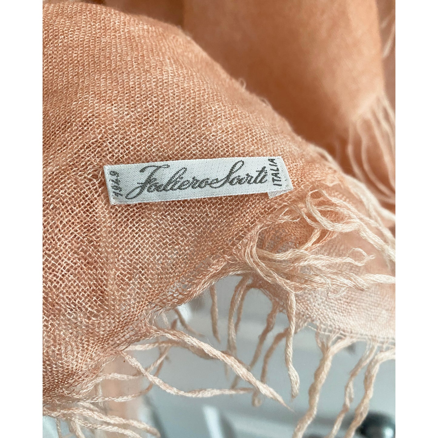 Faliero Sarti Silk/Cashmere "ENRY" Scarf in Salmon Pink