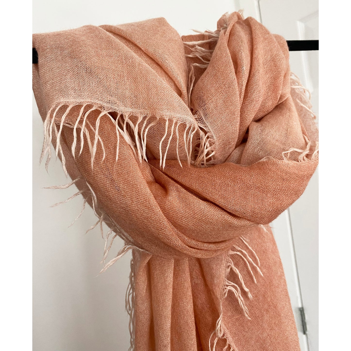 Faliero Sarti Silk/Cashmere "ENRY" Scarf in Salmon Pink