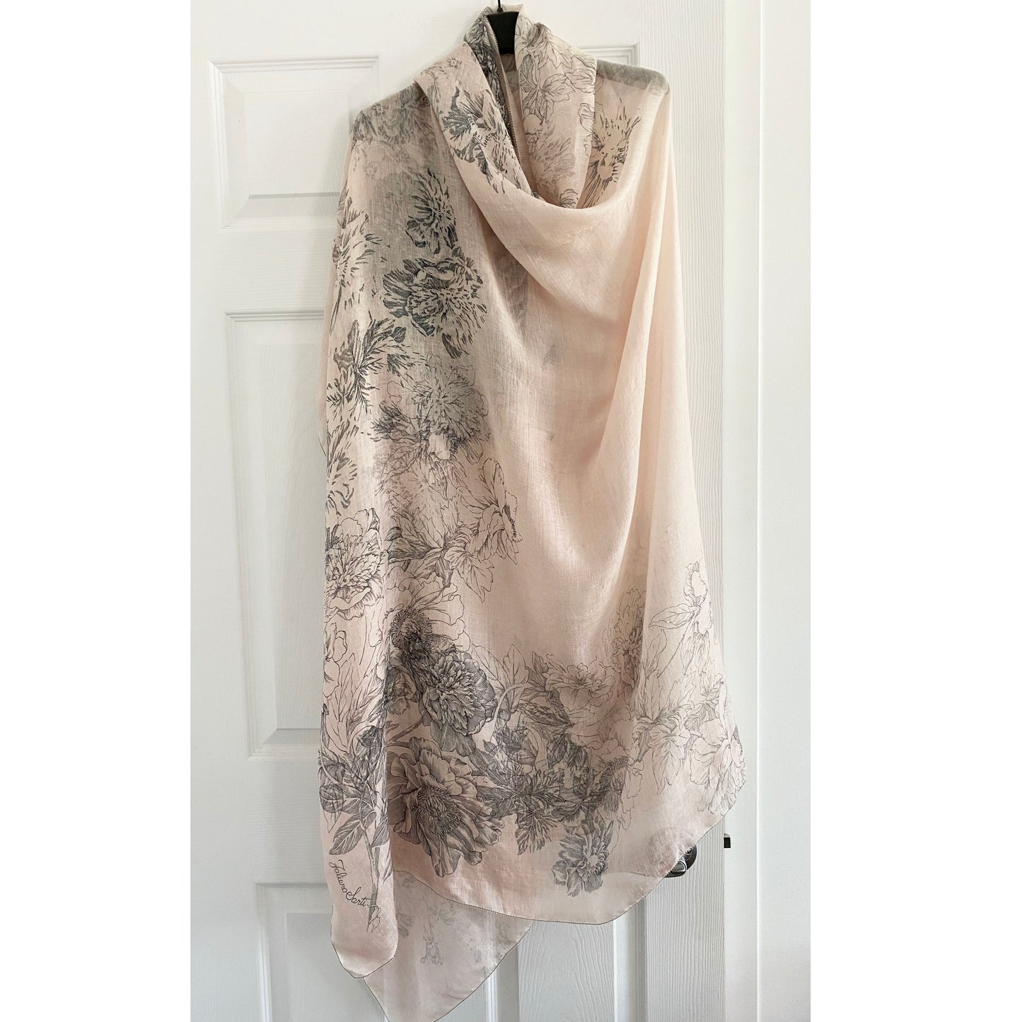 Faliero Sarti Pink Floral Print Silk Scarf