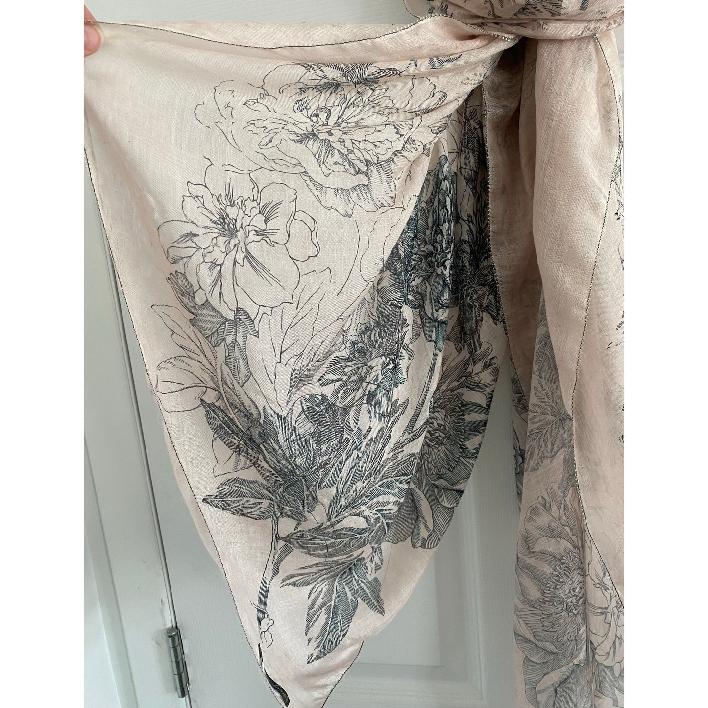 Faliero Sarti Pink Floral Print Silk Scarf