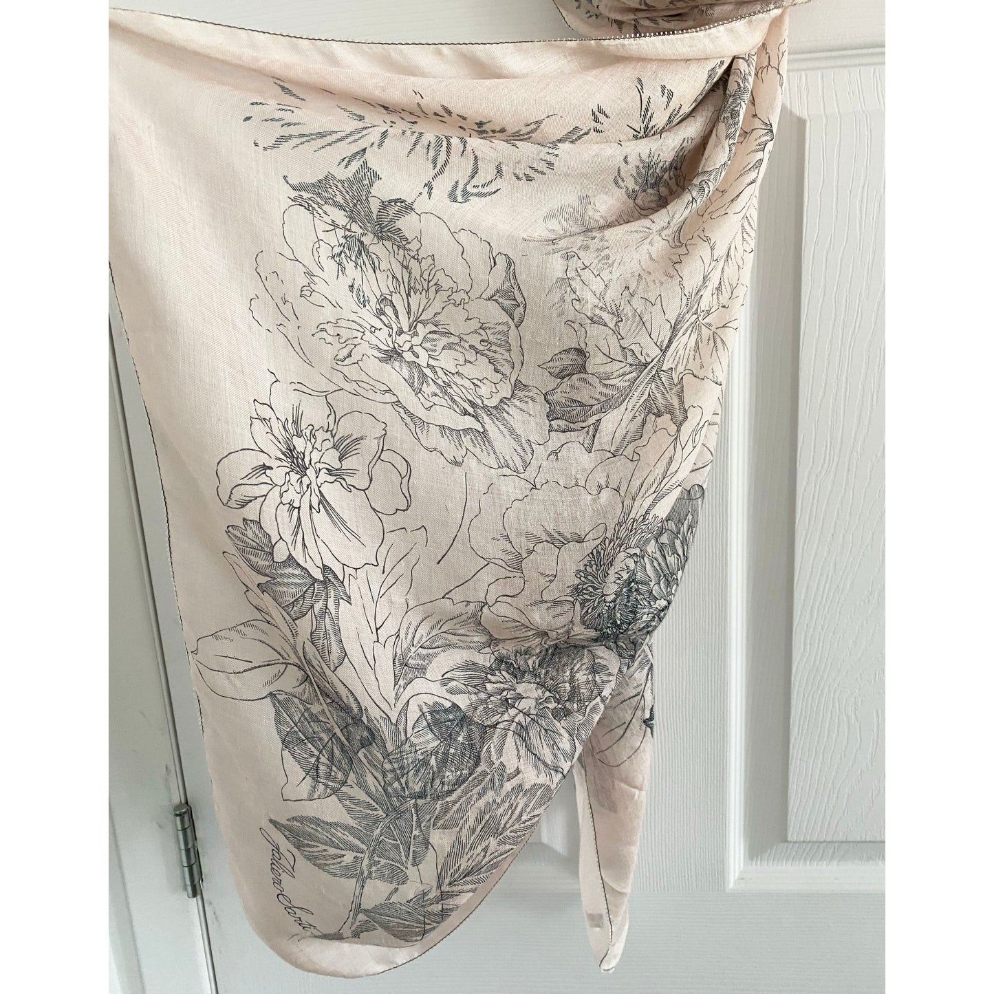 Faliero Sarti Pink Floral Print Silk Scarf