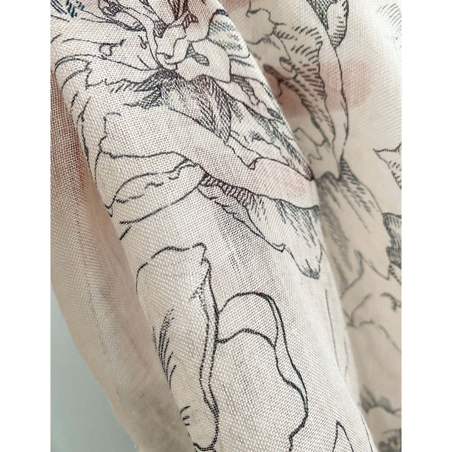 Faliero Sarti Pink Floral Print Silk Scarf