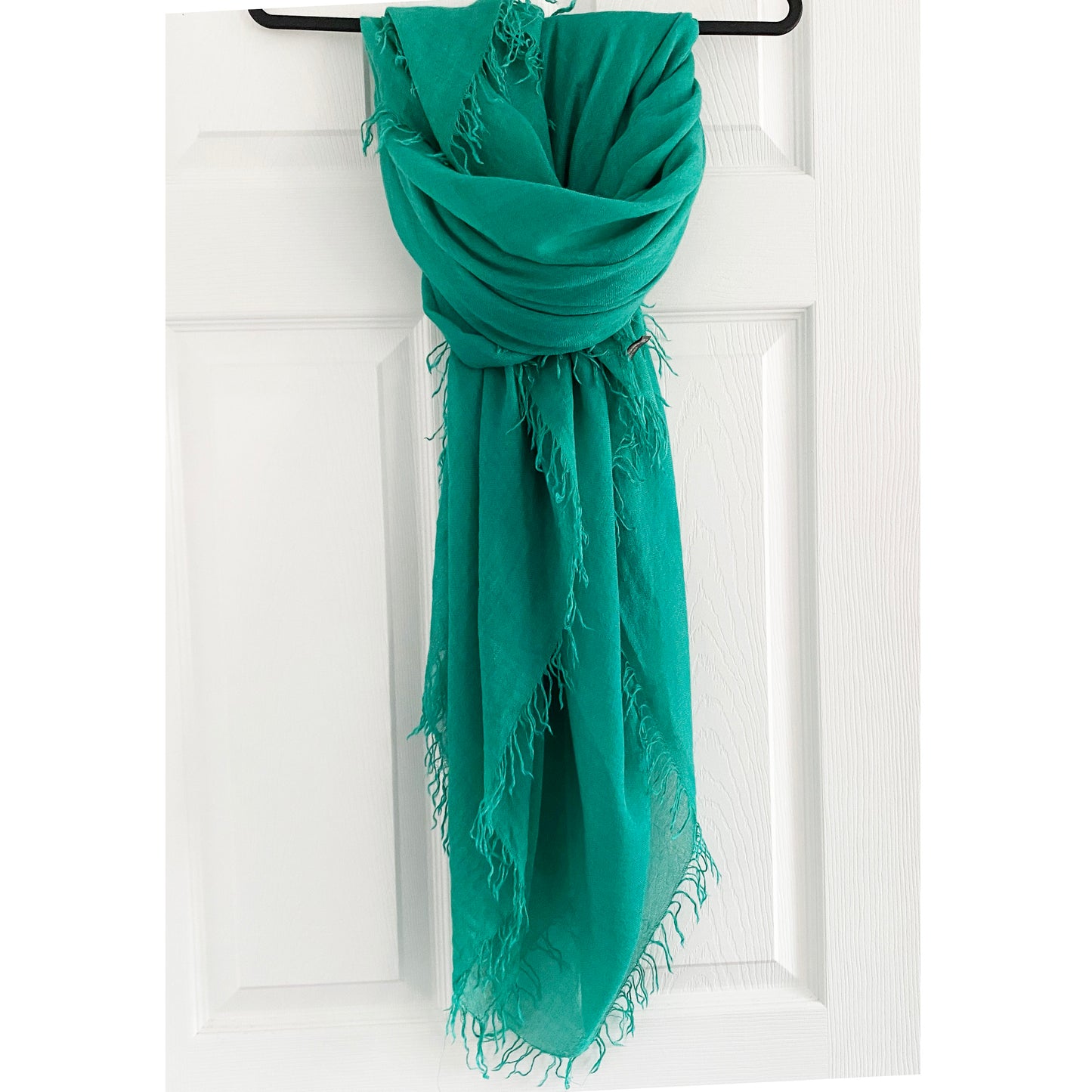 Faliero Sarti Silk/Cashmere "ENRICA" Scarf in Tropical Ocean Green