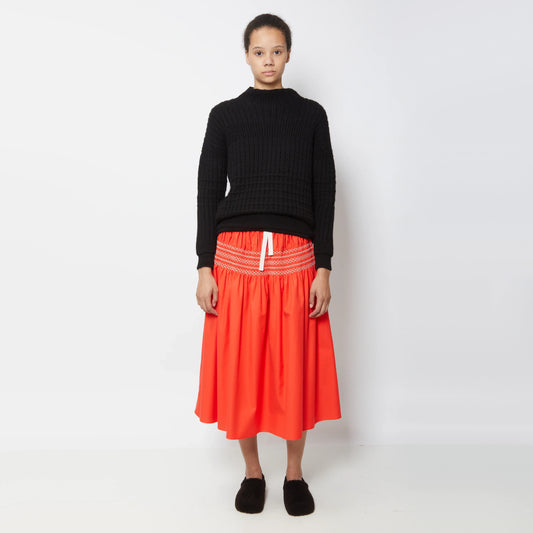 Sofie D'Hoore "Saudad" Cotton Skirt in Poppy Red, size 34 (fits size XS/S)