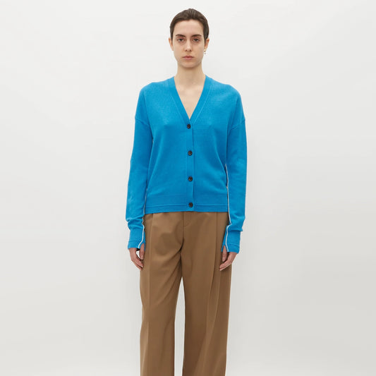 Maria McManus Boyfriend Cardigan in Cerulean Blue, size Large