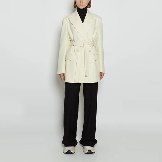 Dries Van Noten "Bomeos" Blazer in Ivory, size Large