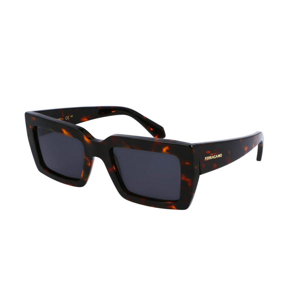 Ferragamo Rectangular Frame Sunglasses in Tortoise Brown