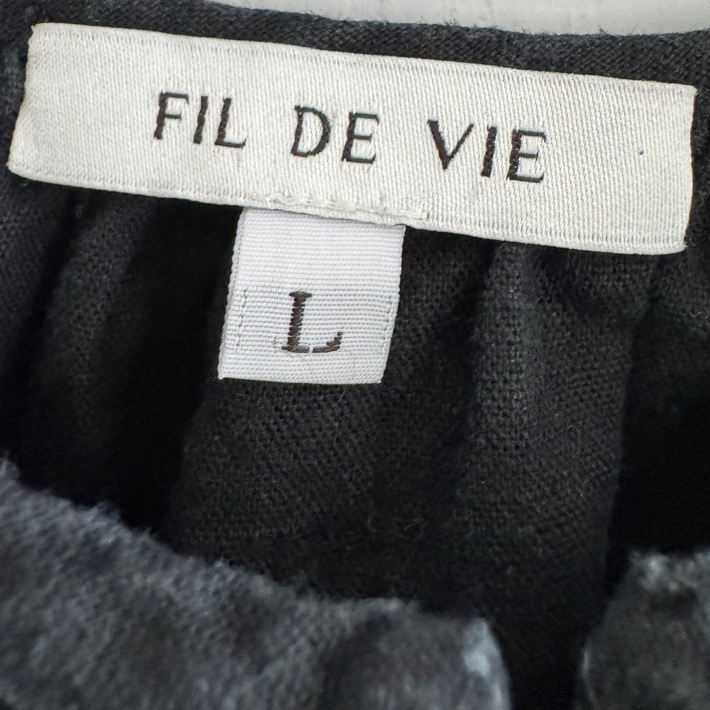 Haut en lin noir Fil De Vie, taille XS