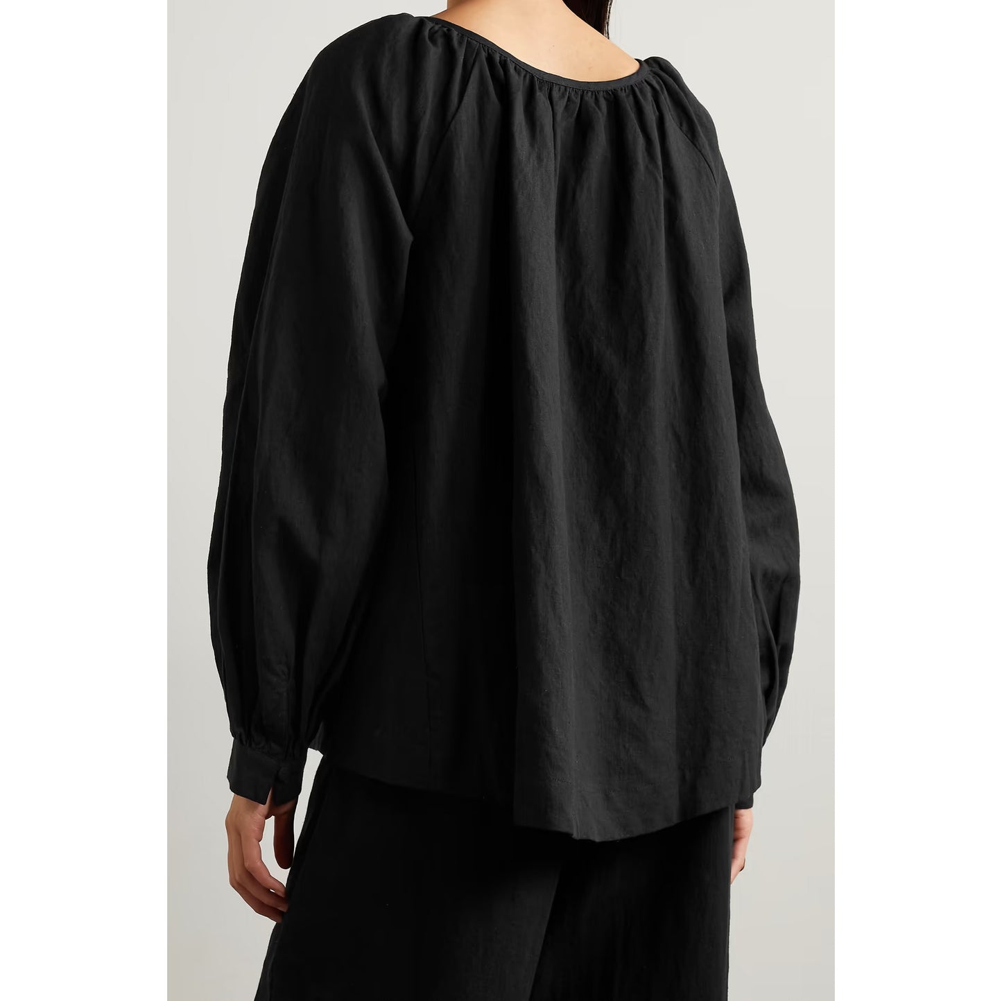 Haut en lin noir Fil De Vie, taille XS