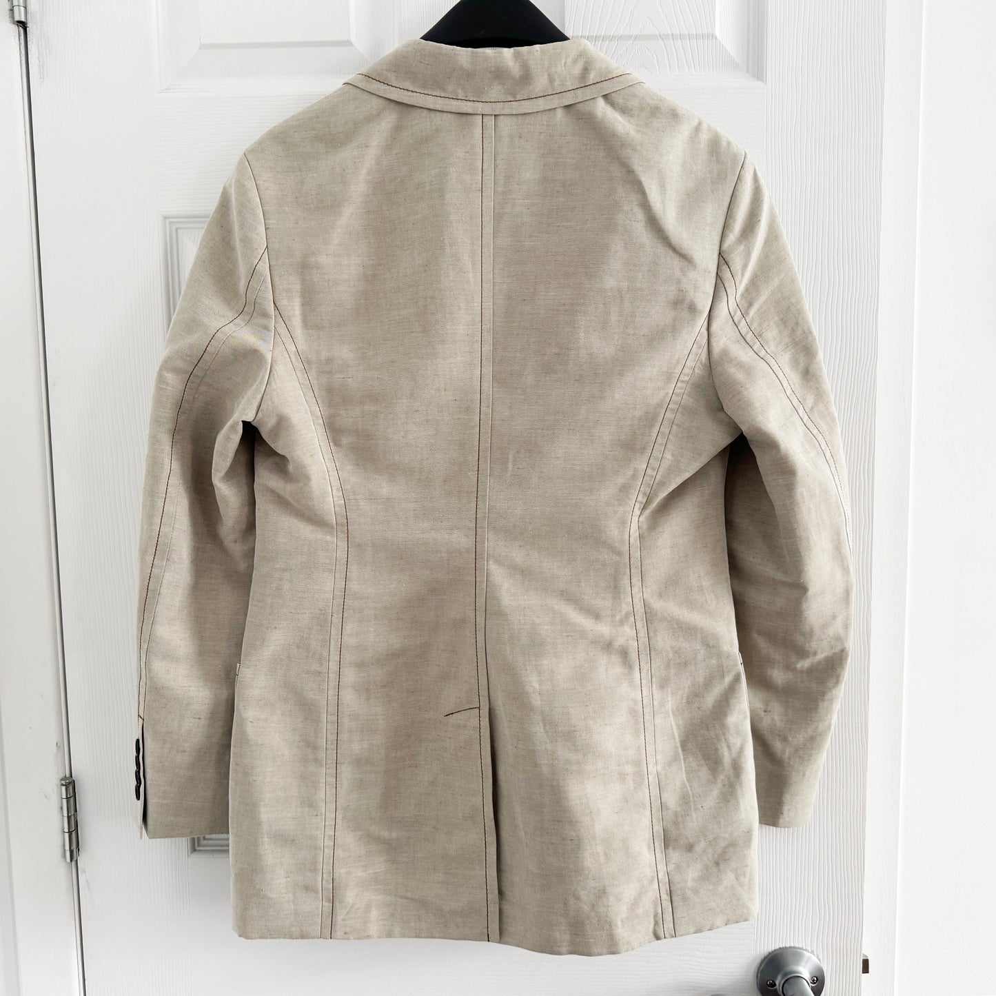 Filippa K "Brooke" Linen Mariner Blazer in Taupe/Beige, size 36 (size 4)