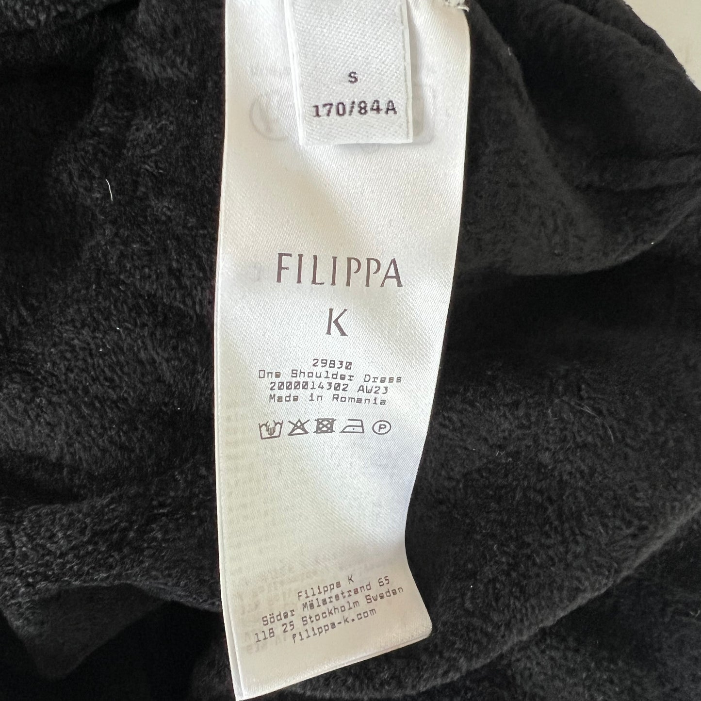 Filippa K One Shoulder Dress in Black, Size Small