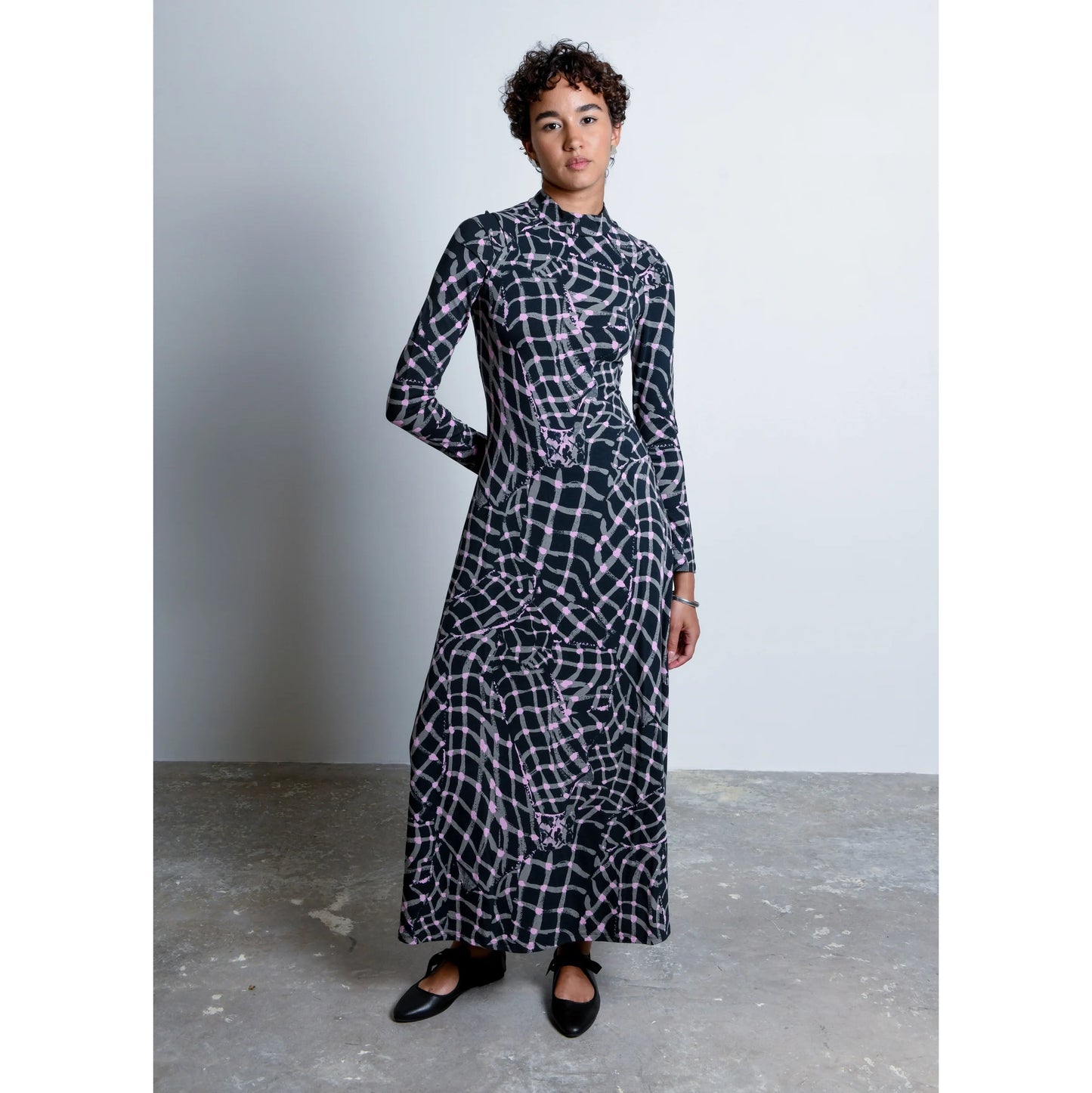 Untitled in Motion "Speculus" Jersey Dress in "Folds", size Medium