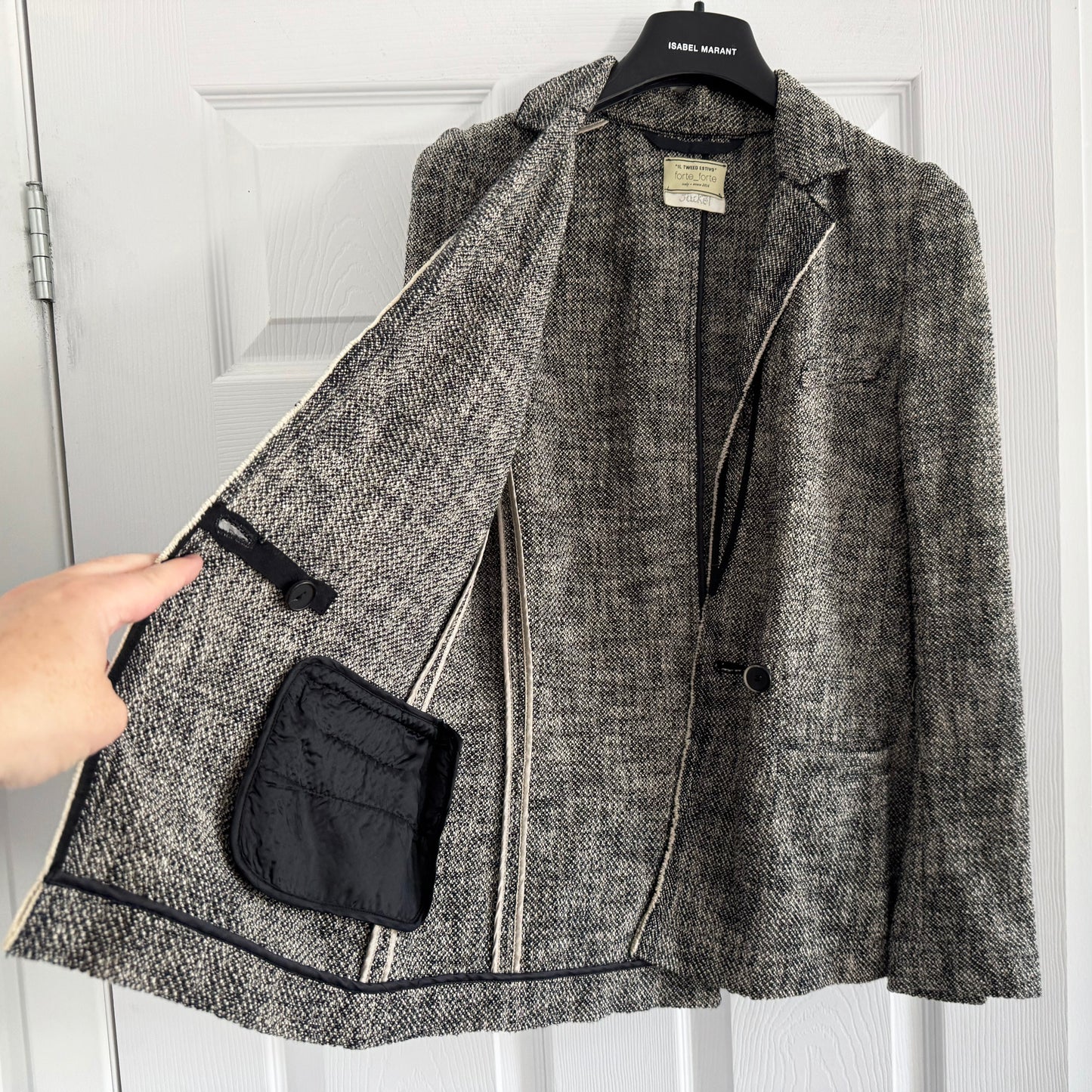 Forte.Forte "Il Tweed" Knit Cotton Blazer, size "0" (size XS)