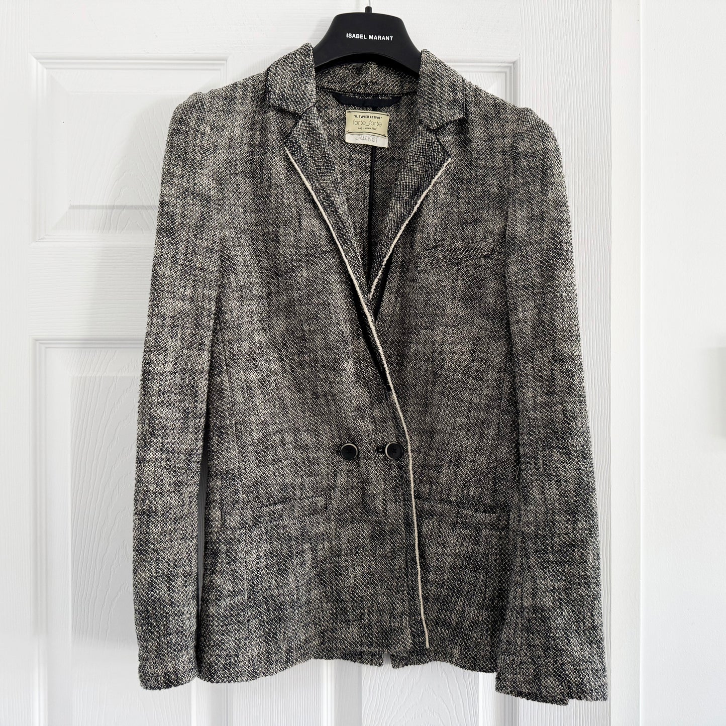 Forte.Forte "Il Tweed" Knit Cotton Blazer, size "0" (size XS)