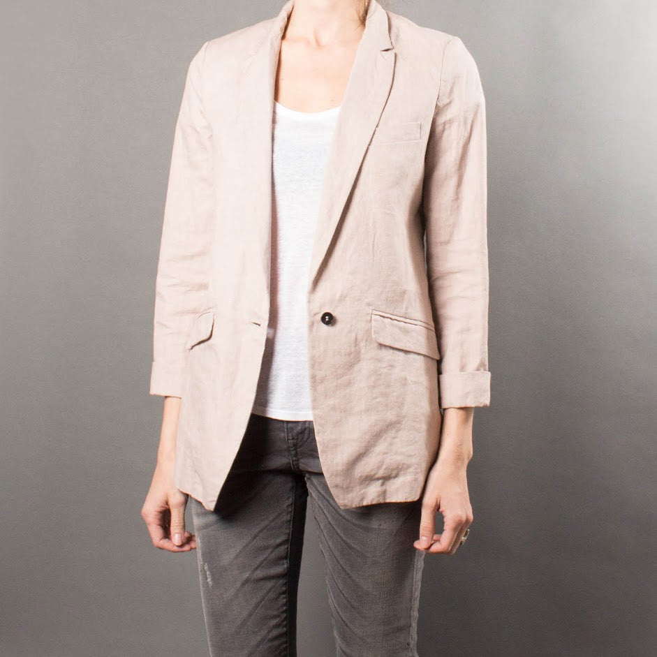 Forte.Forte Blush Pink Cotton/Linen Blazer, size 0 (XS)