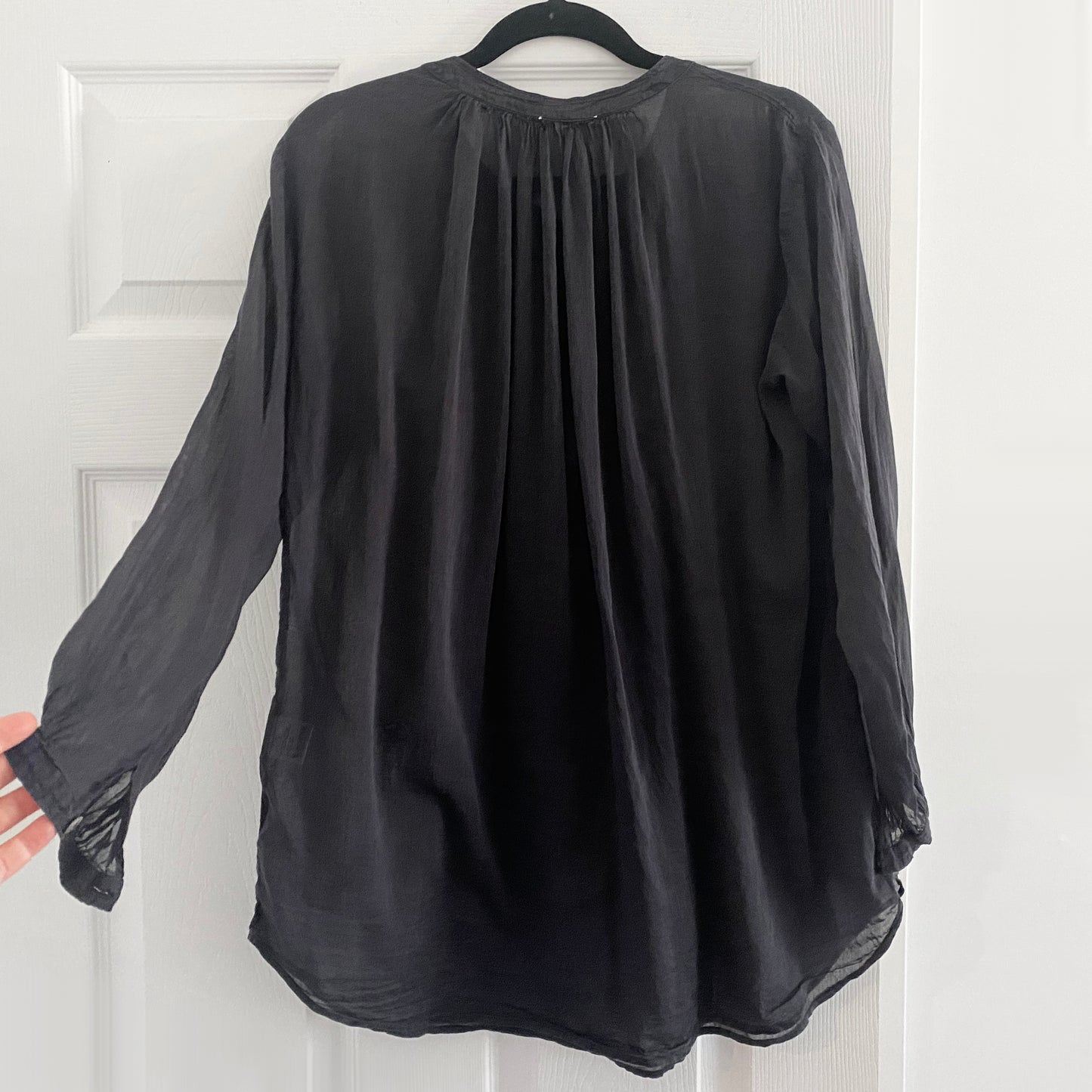 Blouse à col en V à manches longues en soie/coton Forte.Forte, taille « III »