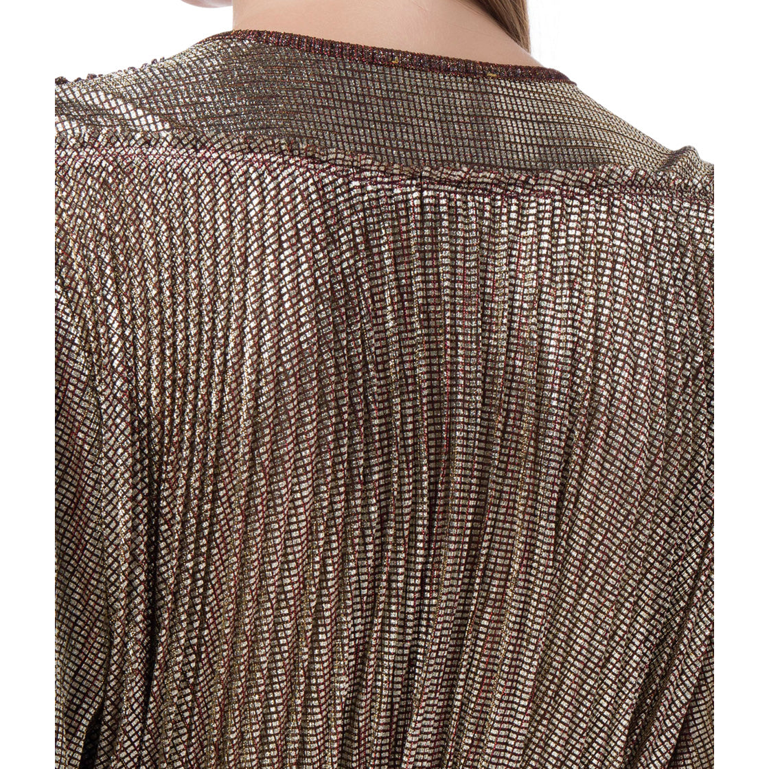 Forte_Forte Pleated Lame Dress in "Platino", size 0 (Fits XS/S)