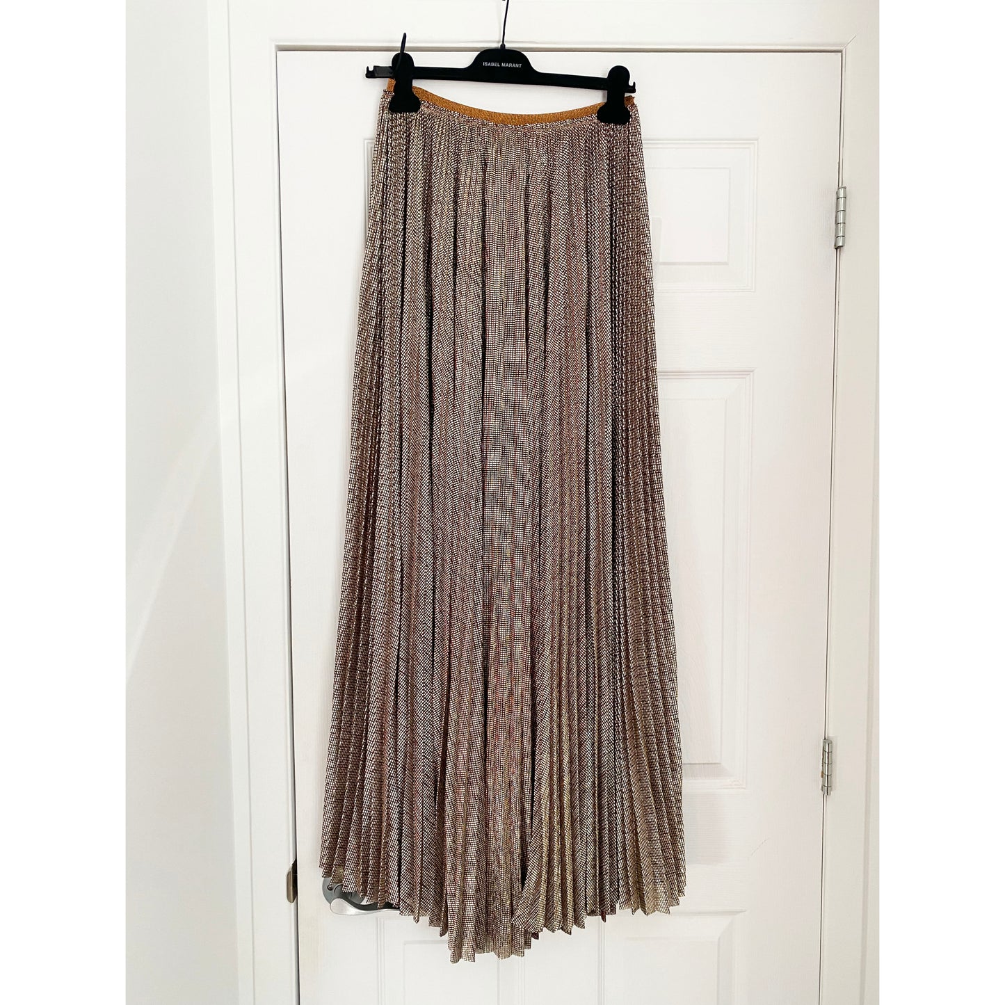 Forte.Forte Gold Pleated Maxi Skirt, size "1" (size Small)