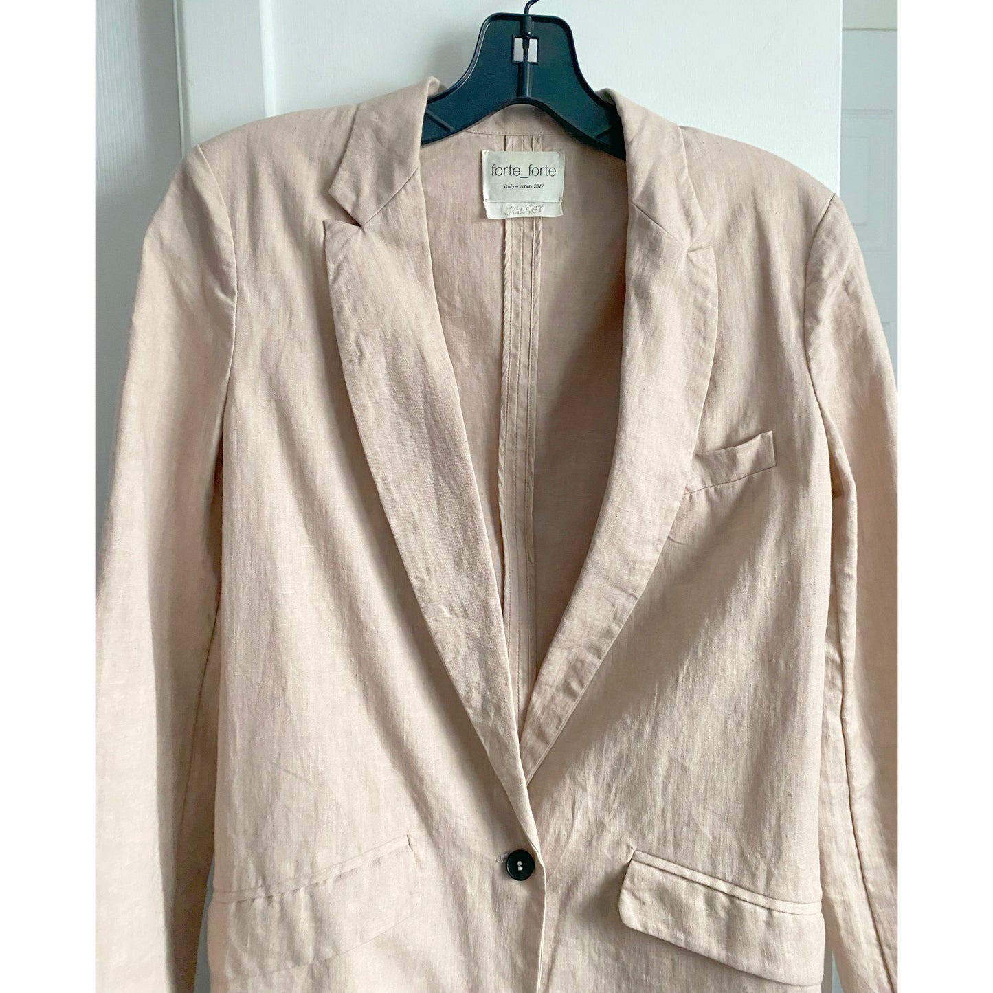 Forte.Forte Blush Pink Cotton/Linen Blazer, size 0 (XS)