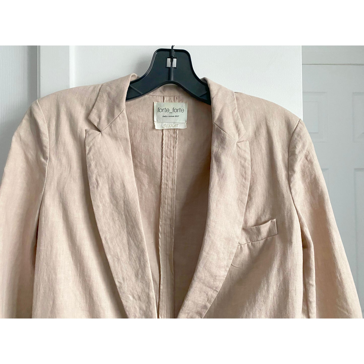 Forte.Forte Blush Pink Cotton/Linen Blazer, size 0 (XS)