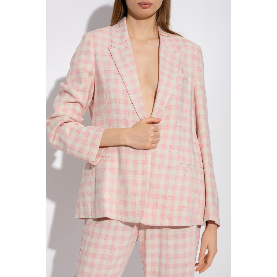 Forte.Forte Gingham Blazer in Pink, size "0" (fits XS)